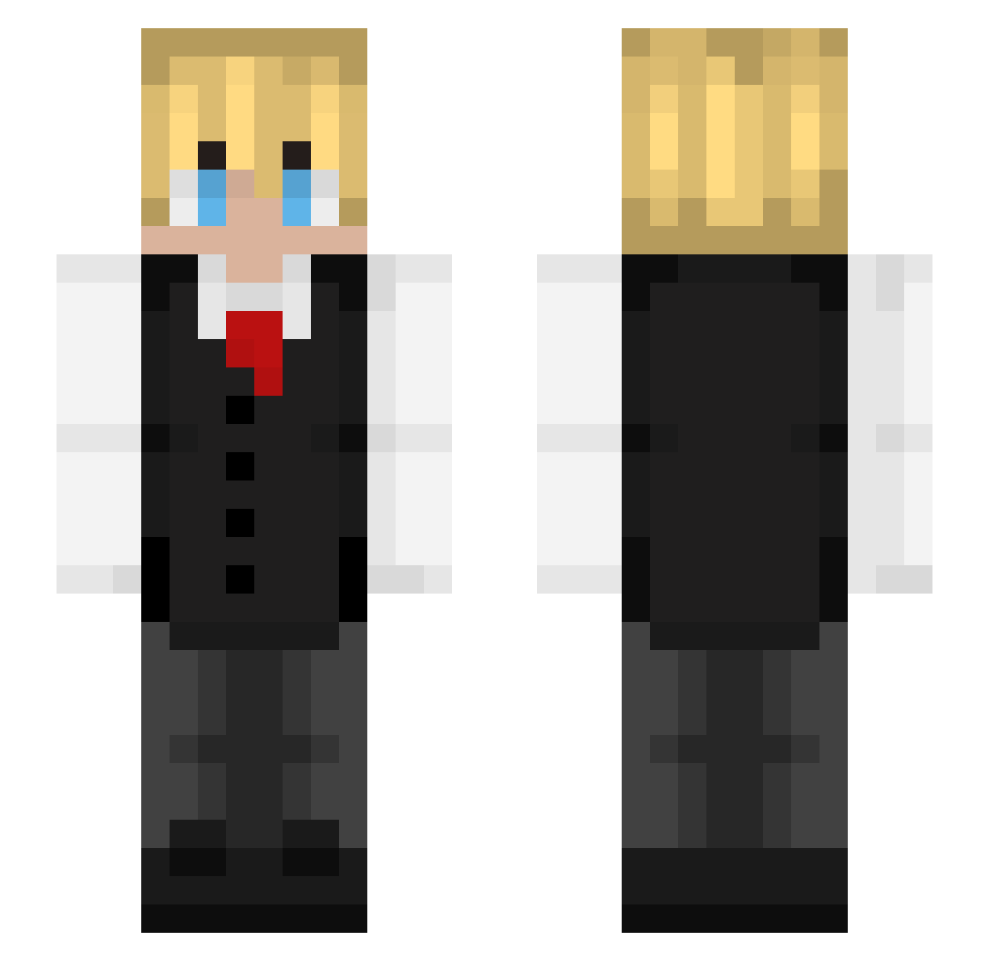 rltoken Minecraft skin, front and back view