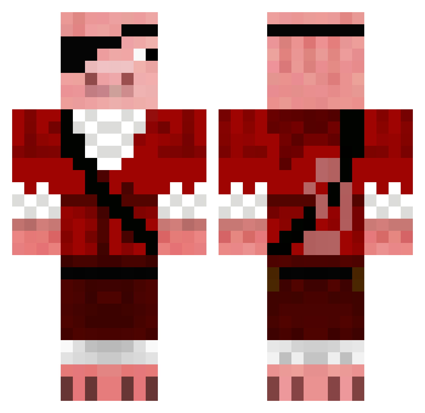 Screaming Minecraft skin, front and back view