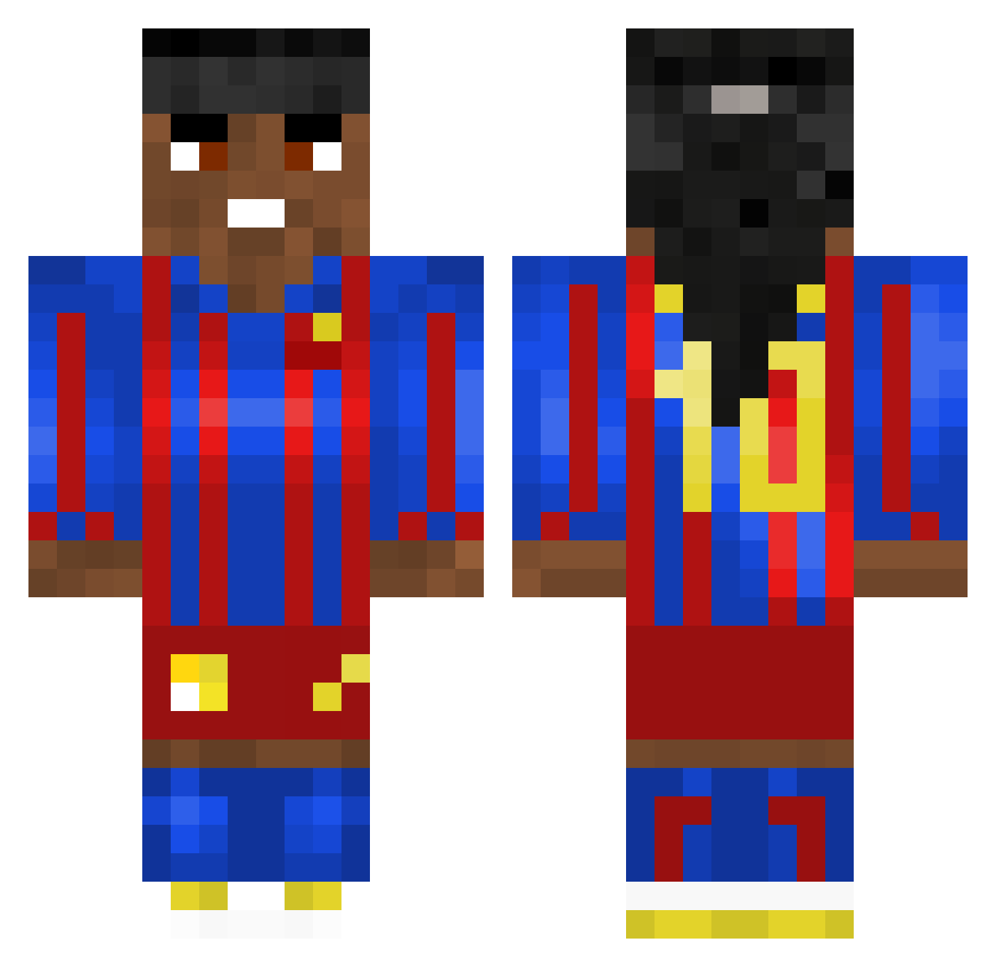 Schindy99 Minecraft skin, front and back view