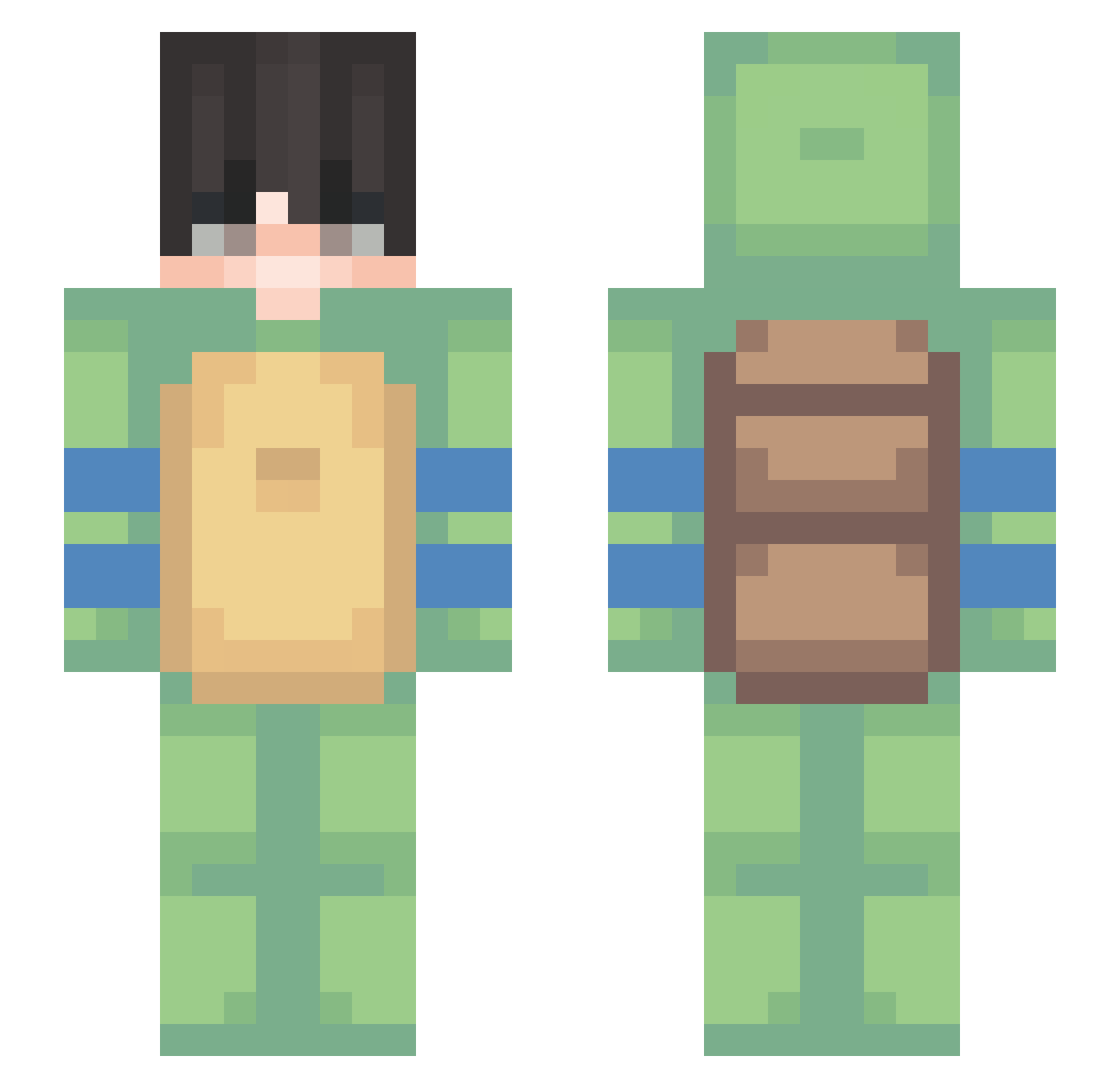 _Frozonos Minecraft skin, front and back view