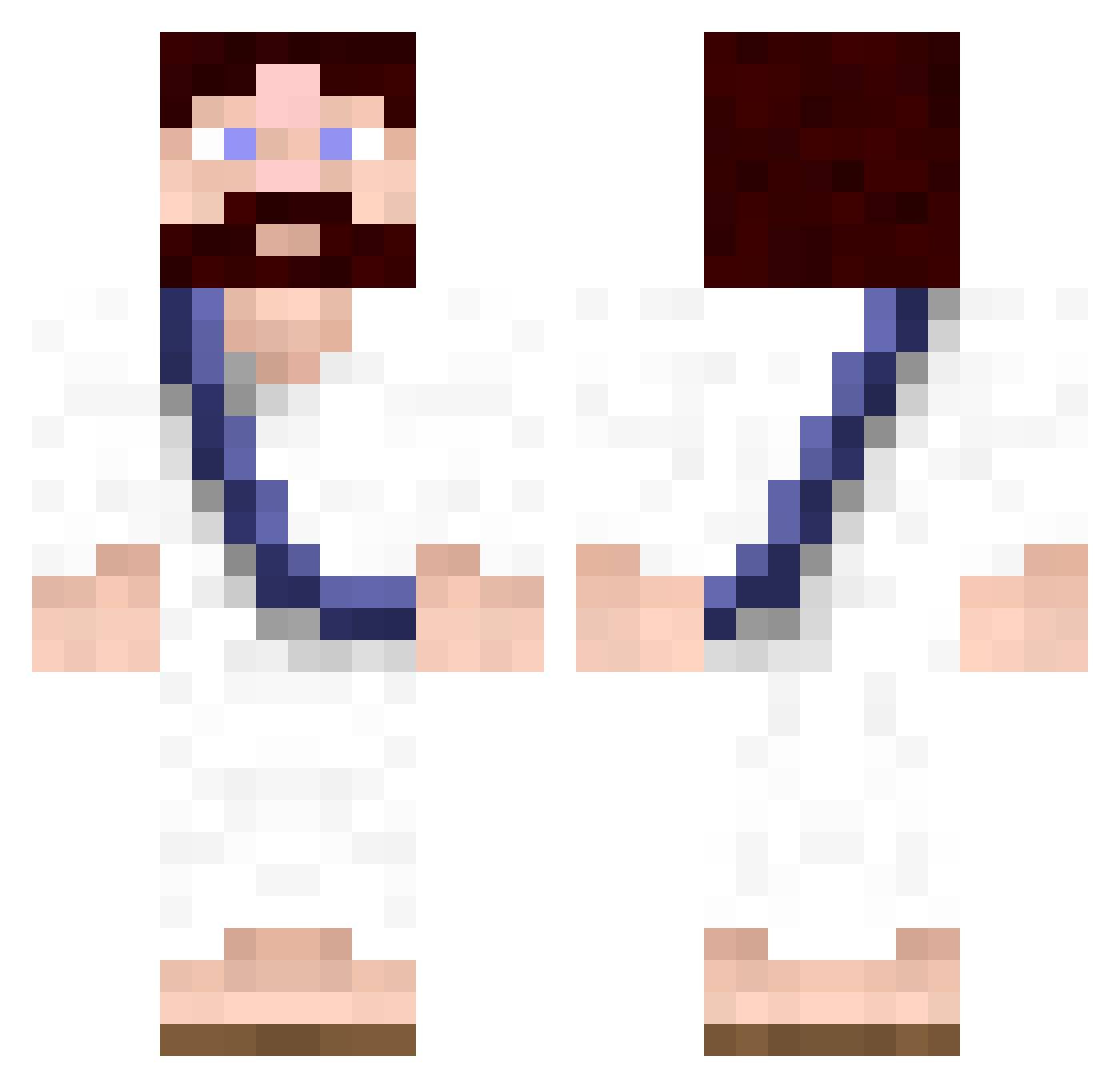 introvio Minecraft skin, front and back view