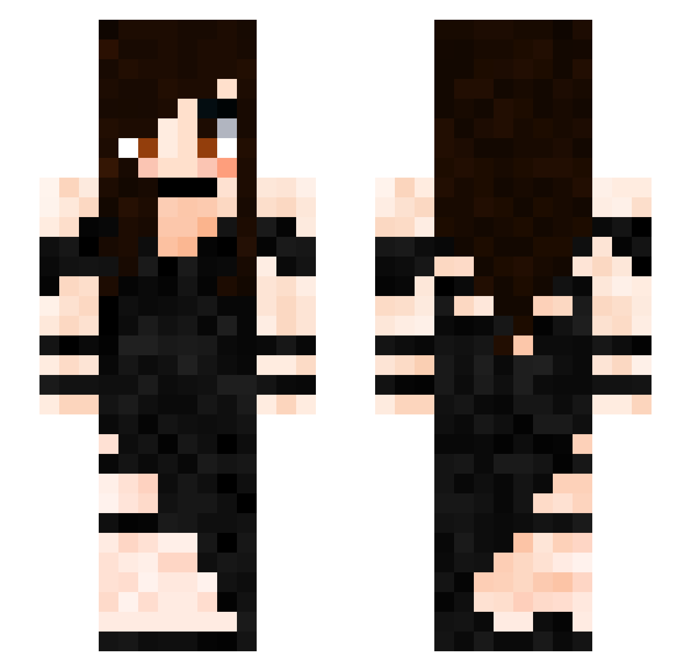 Janny155 Minecraft skin, front and back view