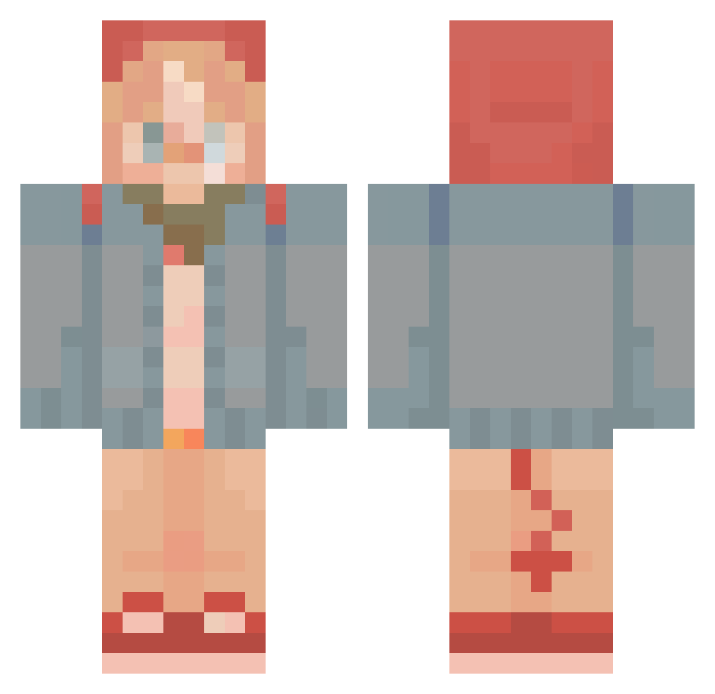 phllzas Minecraft skin, front and back view
