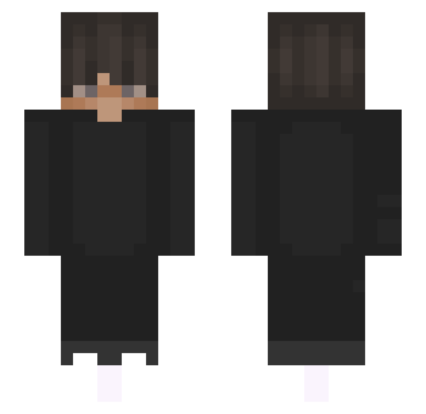 Rwanz Minecraft skin, front and back view