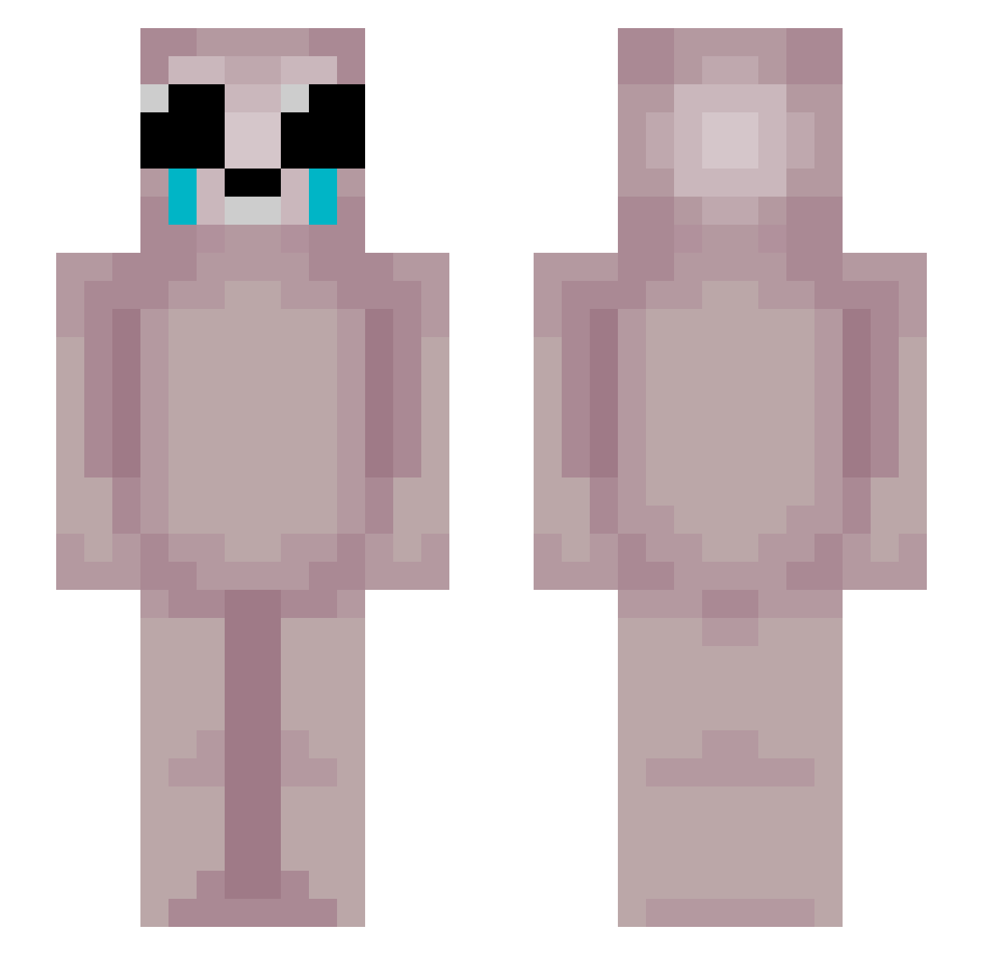 HIHIHIHAHA Minecraft skin, front and back view