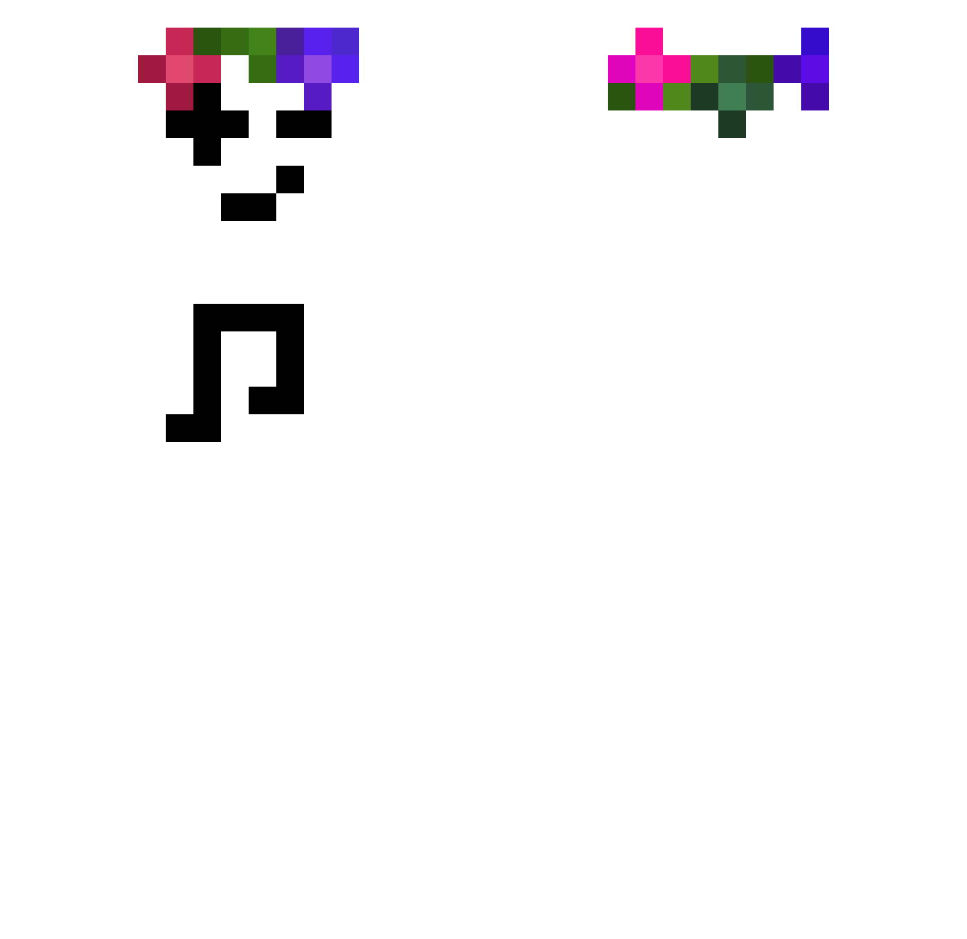 Myynx Minecraft skin, front and back view