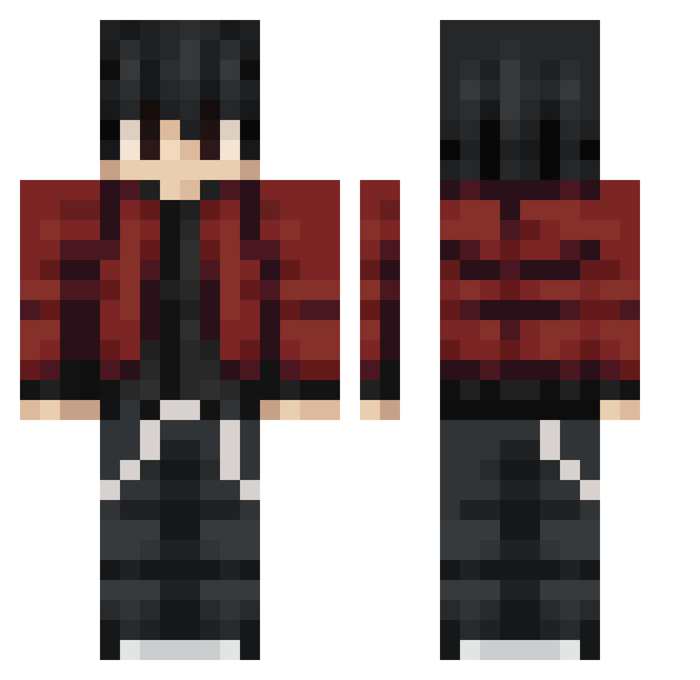 Mako178 Minecraft skin, front and back view