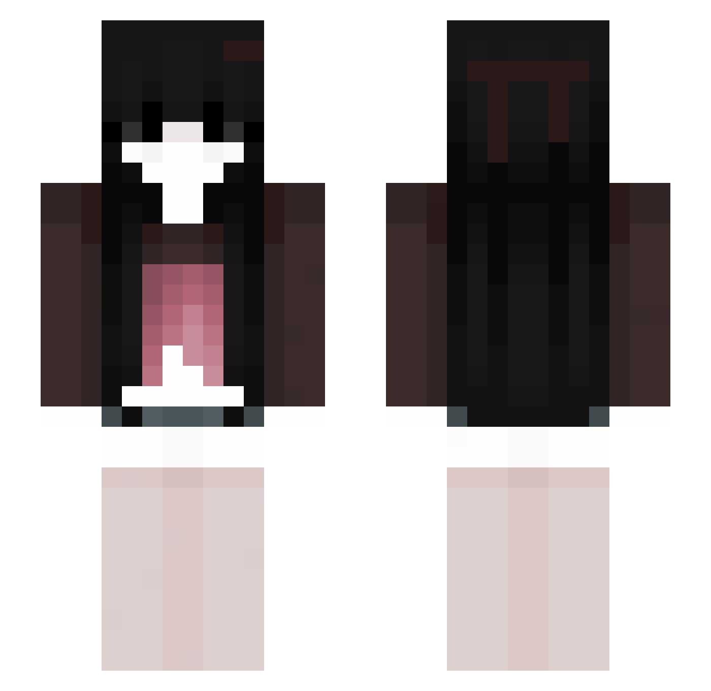 seele_op Minecraft skin, front and back view