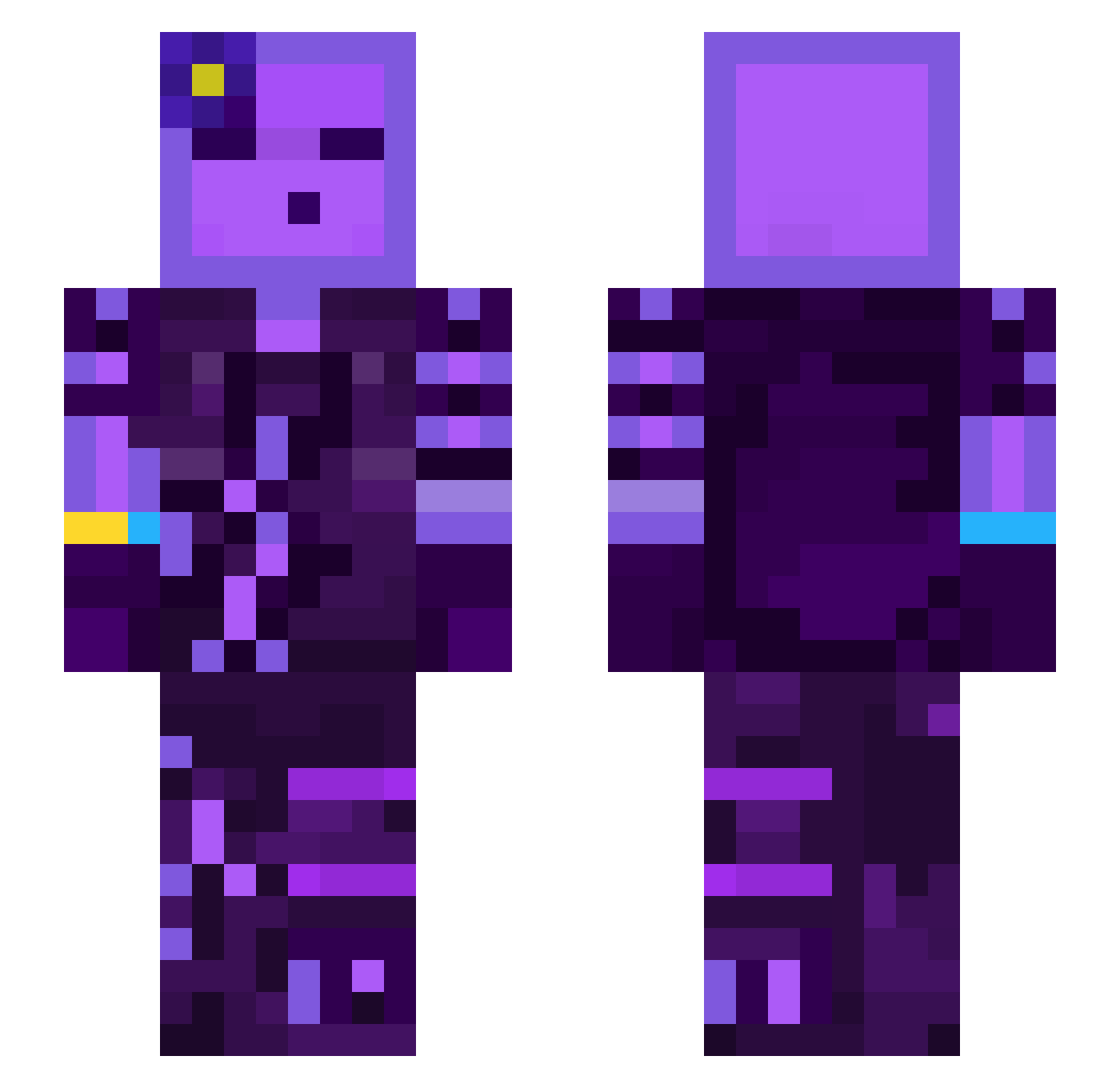 redchannel111 Minecraft skin, front and back view