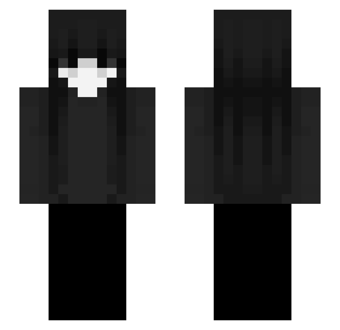 Railgun Minecraft skin, front and back view