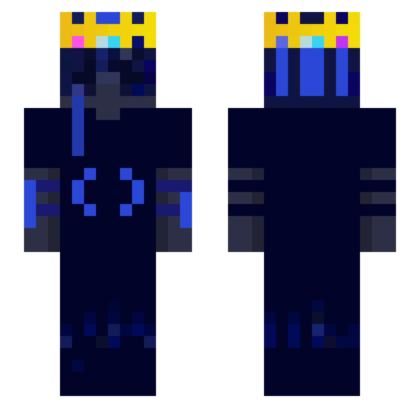 IDEKNAREN Minecraft skin, front and back view