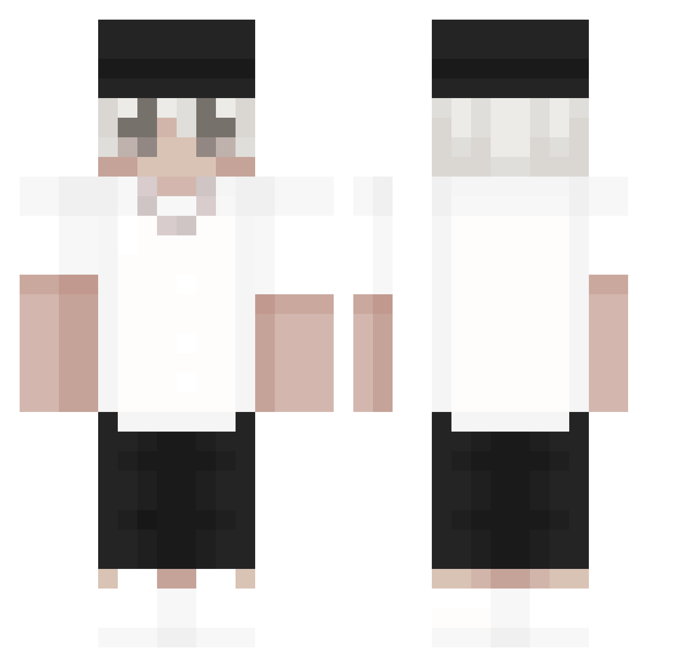hypixellover12 Minecraft skin, front and back view