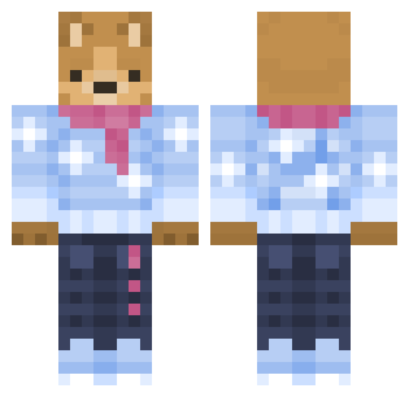 shortgayfurryuwu Minecraft skin, front and back view