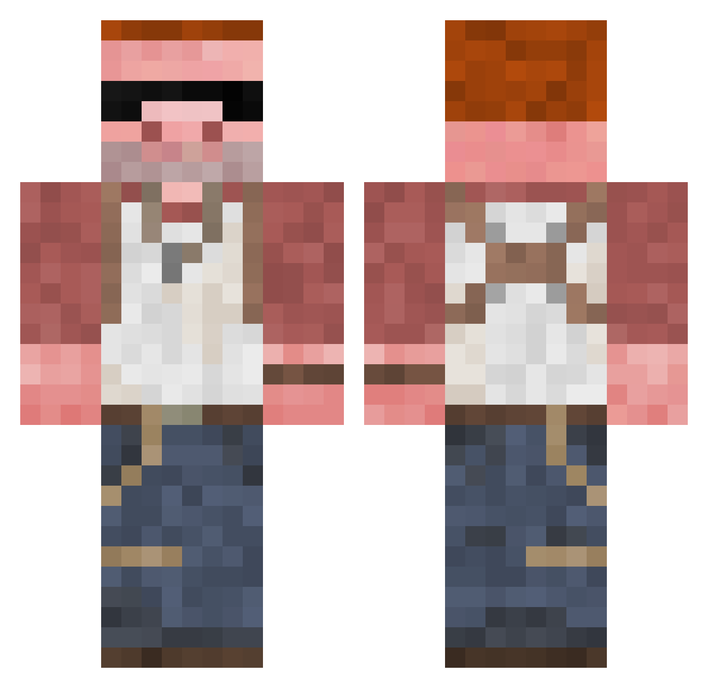 Estevoid Minecraft skin, front and back view