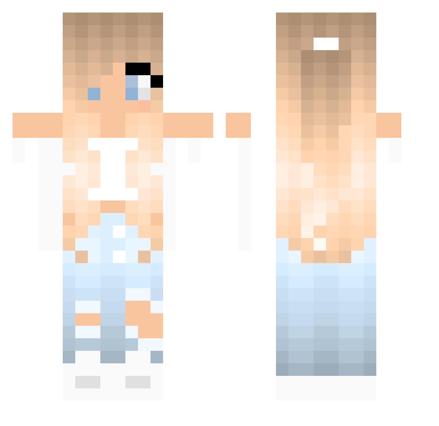 Serdfalpha Minecraft skin, front and back view