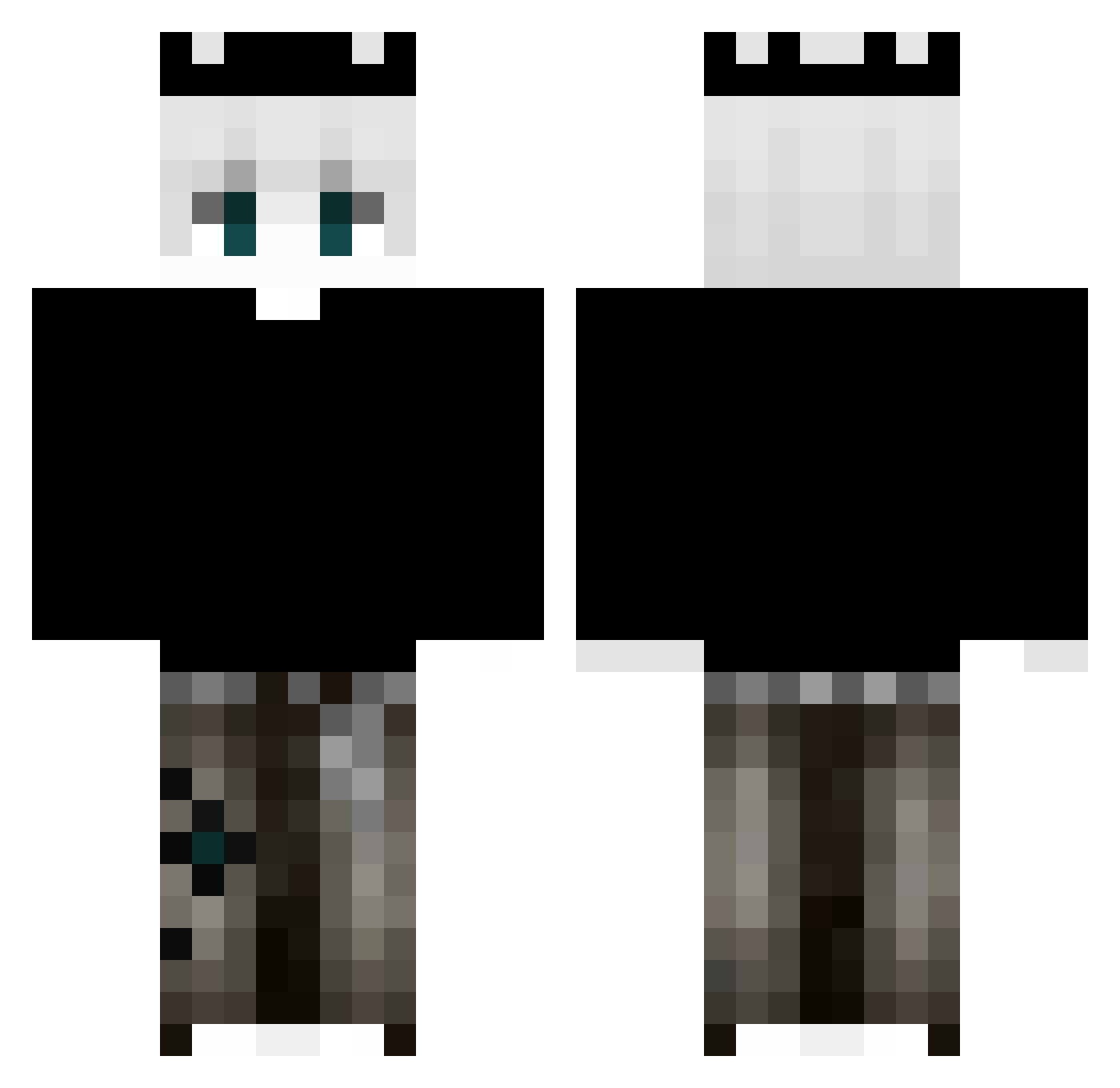 Y1_g Minecraft skin, front and back view
