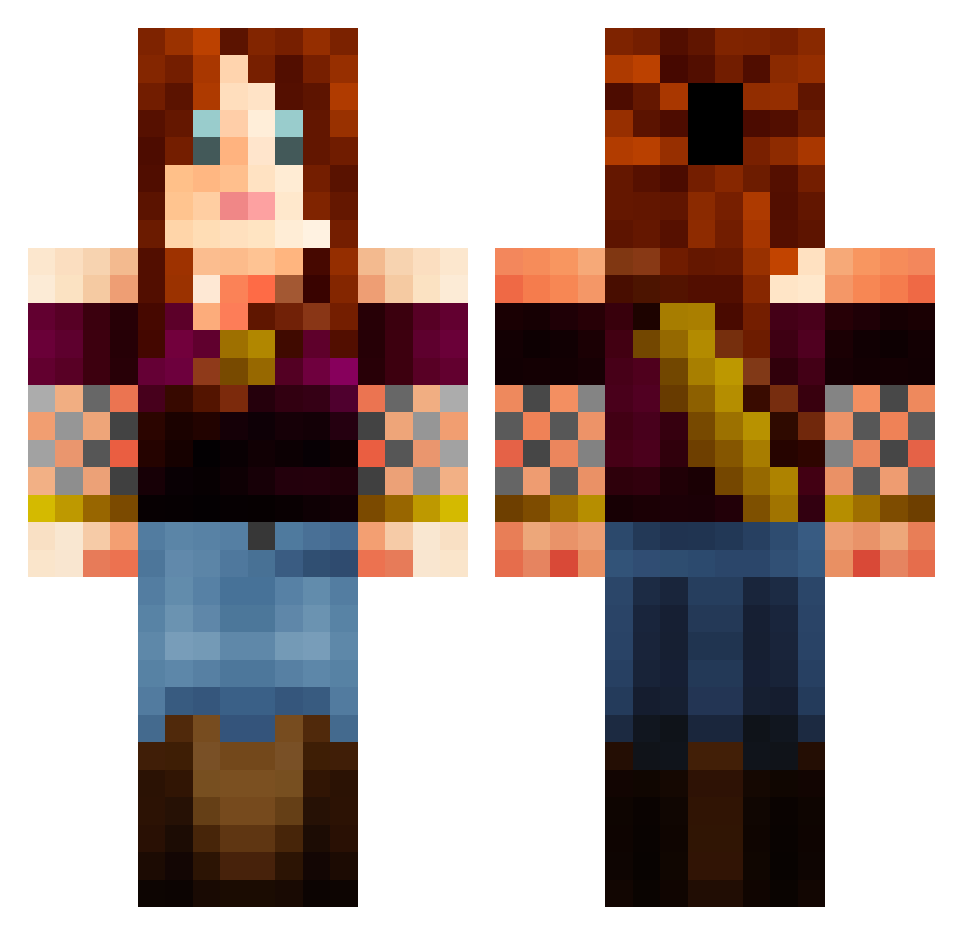 tansy Minecraft skin, front and back view