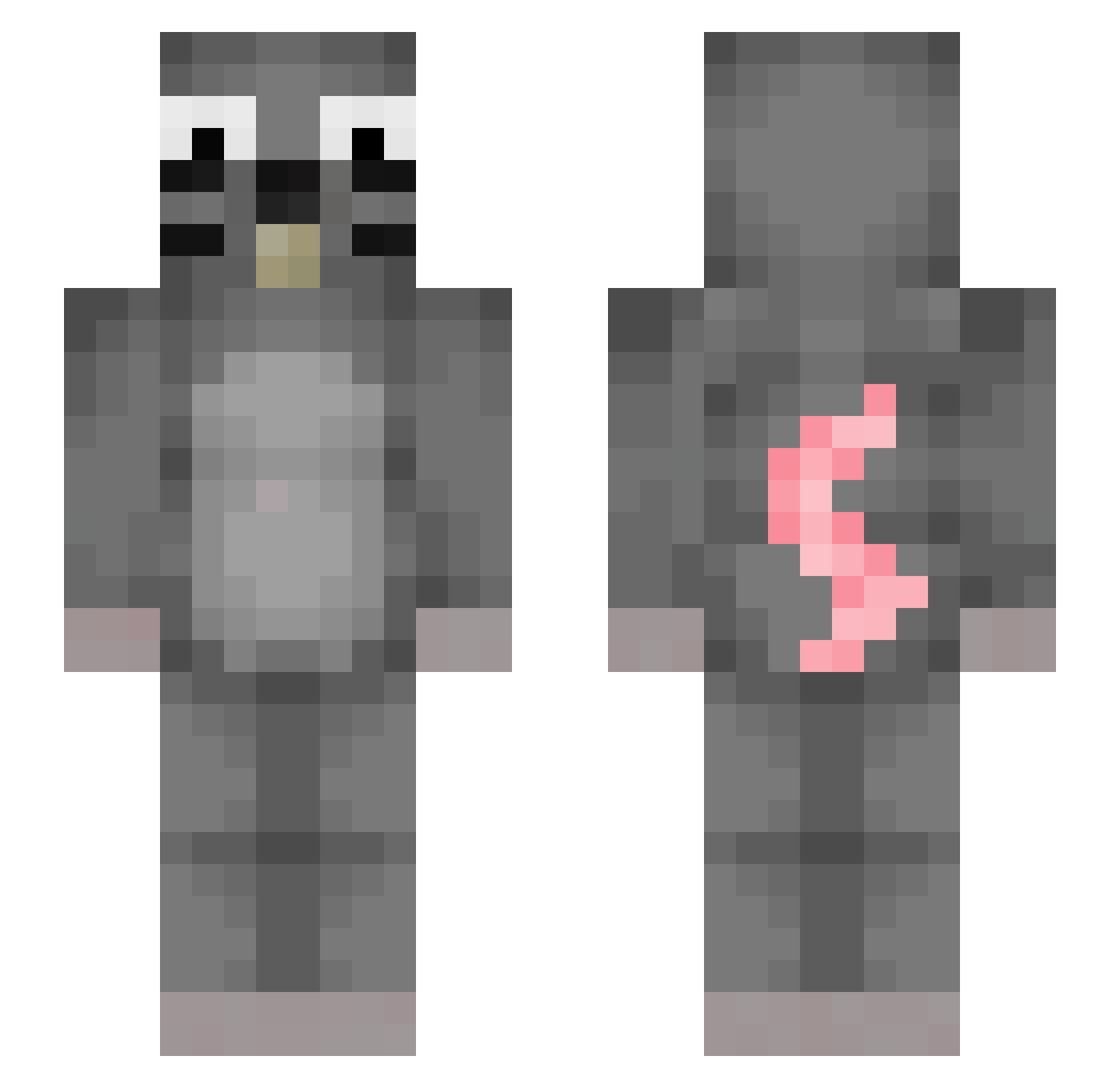 disby Minecraft skin, front and back view