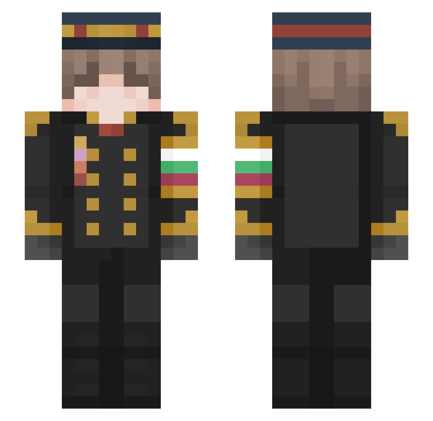 ABATAPms Minecraft skin, front and back view
