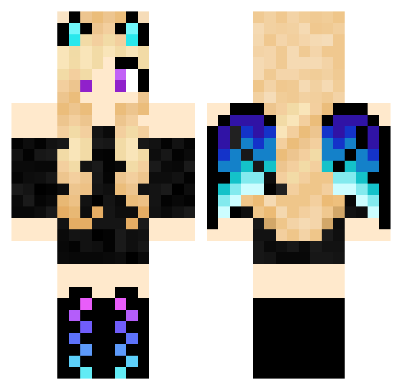 Charisse Minecraft skin, front and back view