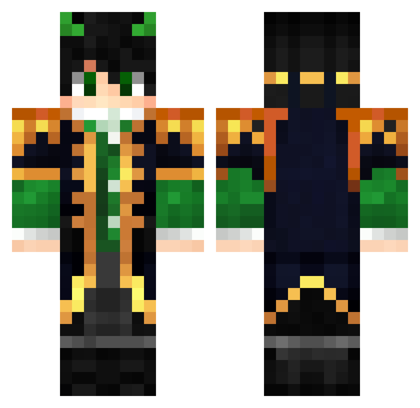 TzhhzT Minecraft skin, front and back view