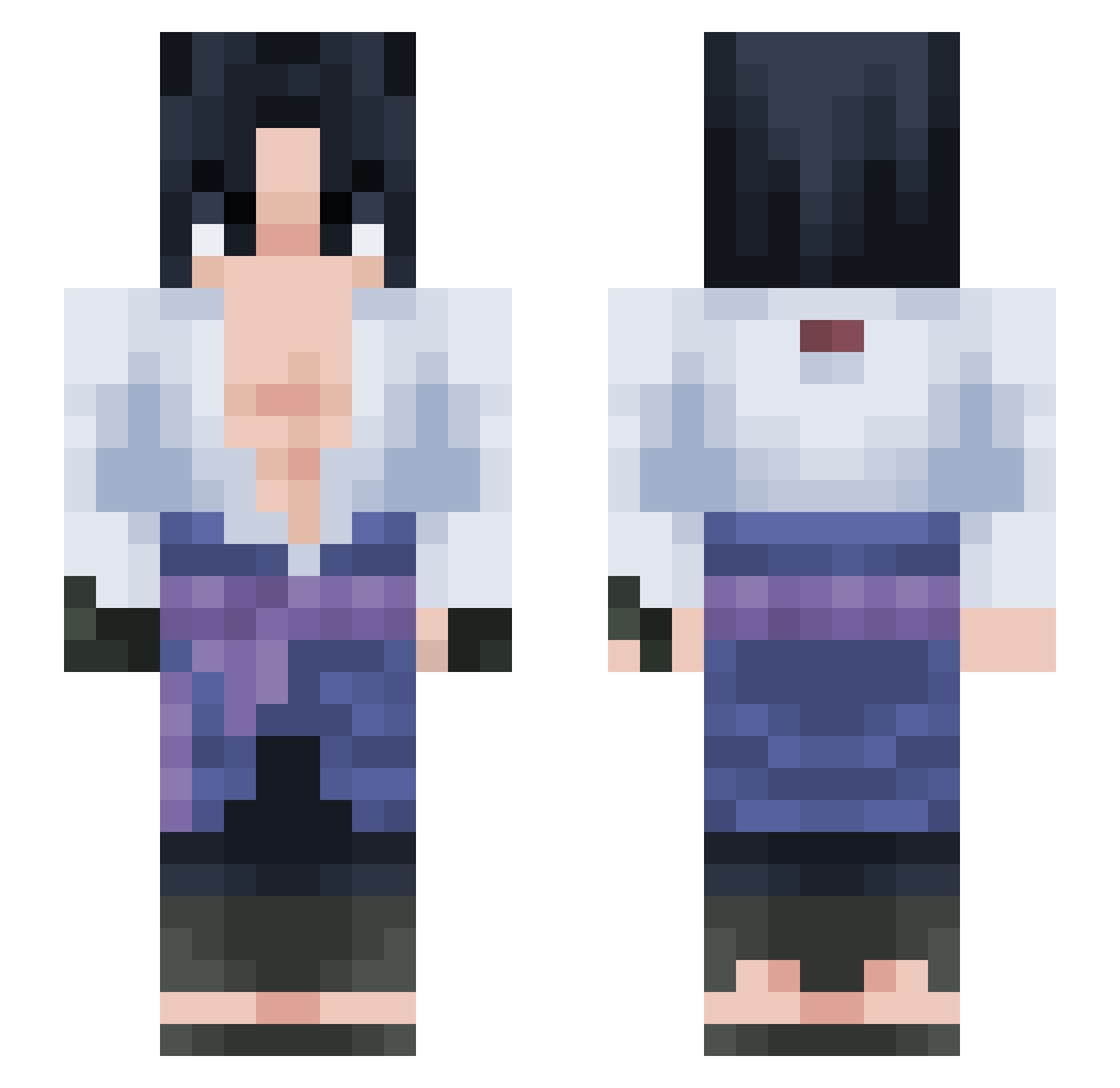 ItzRealHimen Minecraft skin, front and back view