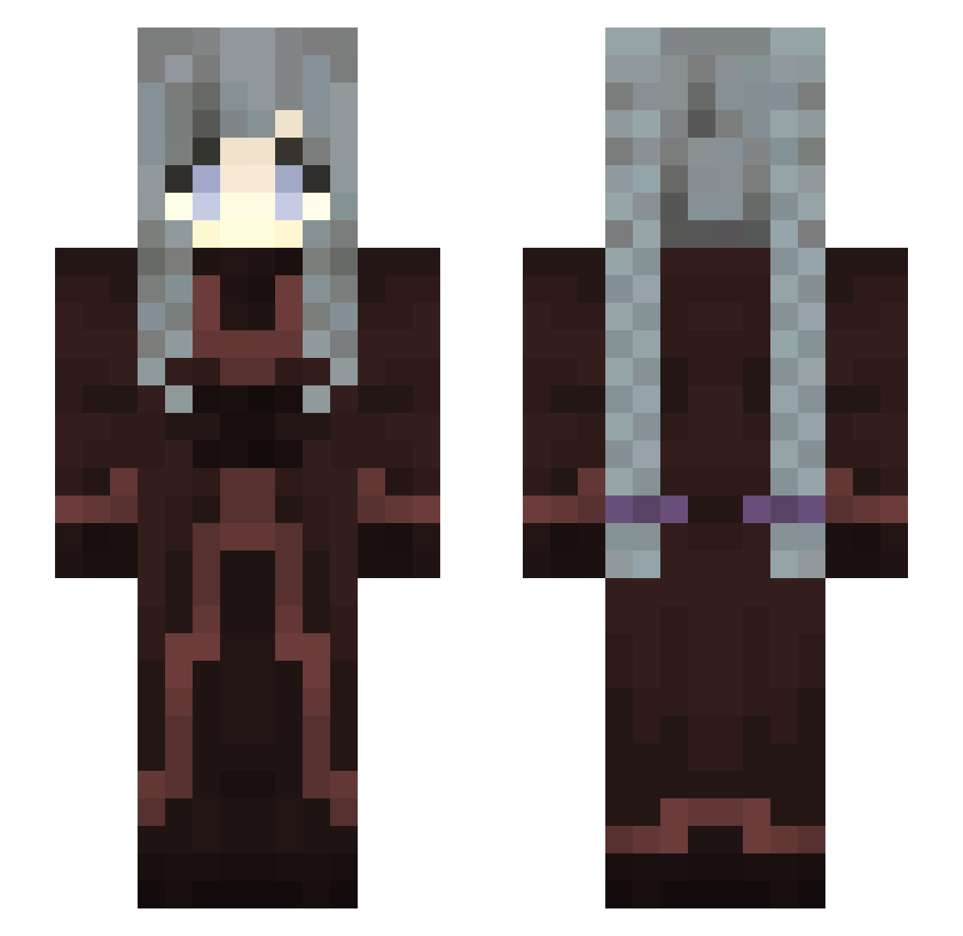 Annelida Minecraft skin, front and back view