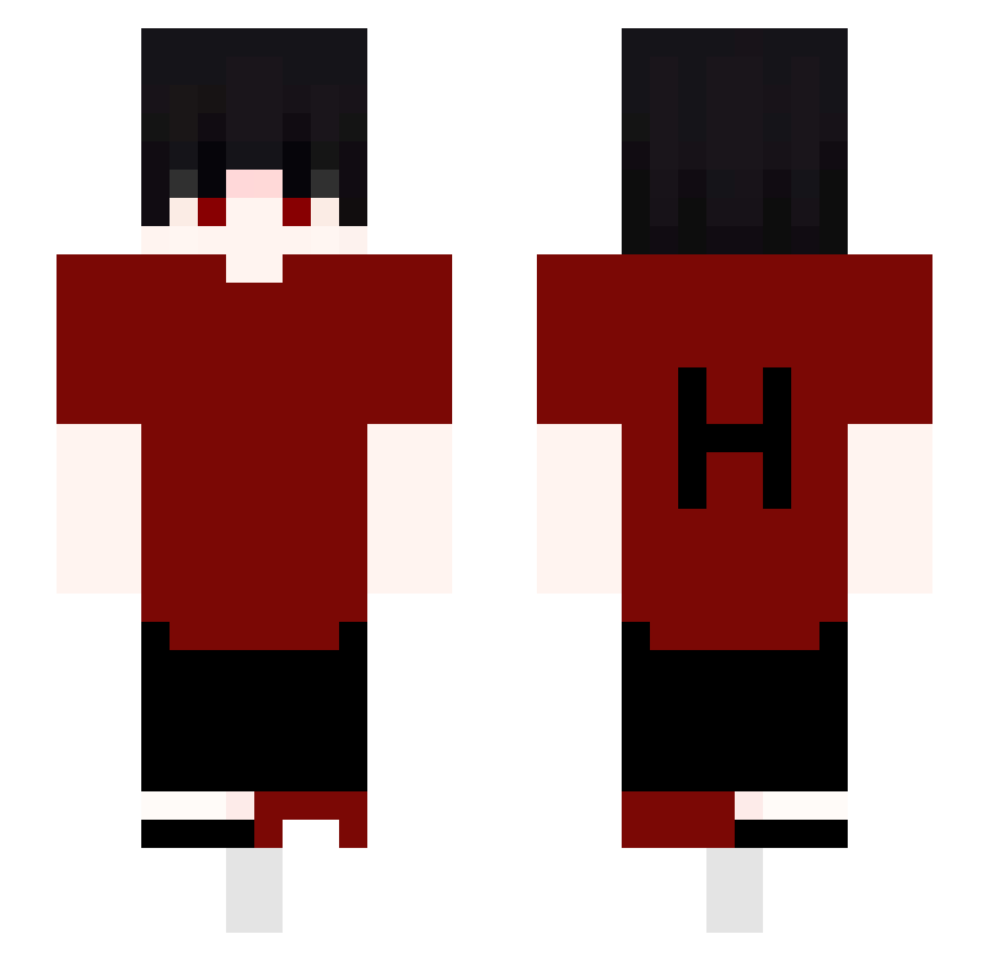 YoriikYT Minecraft skin, front and back view