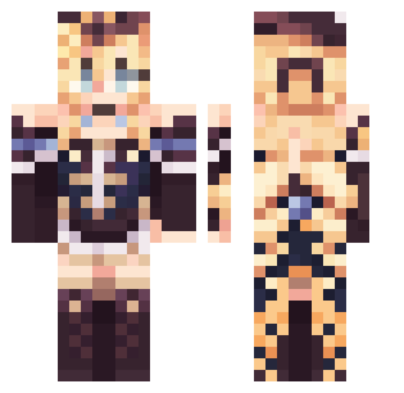 Michael10Kaiser Minecraft skin, front and back view