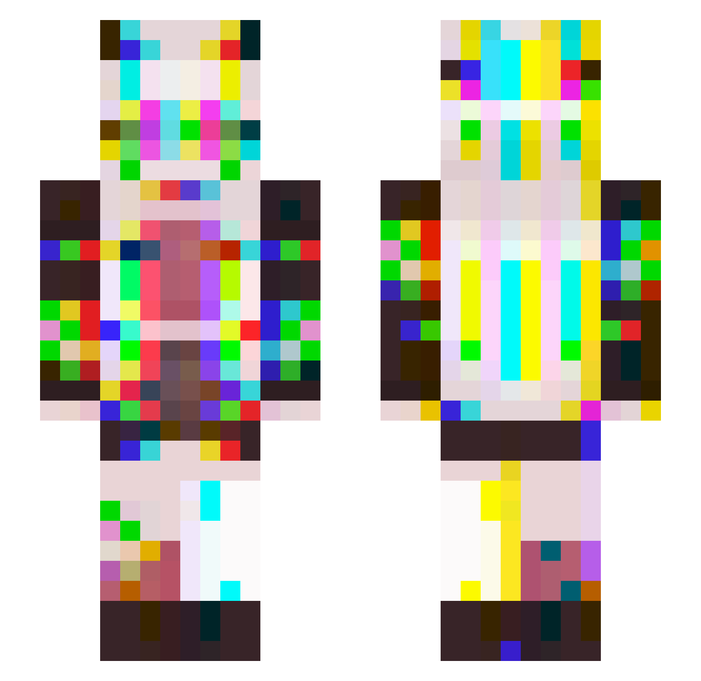 VisoredKarma213 Minecraft skin, front and back view