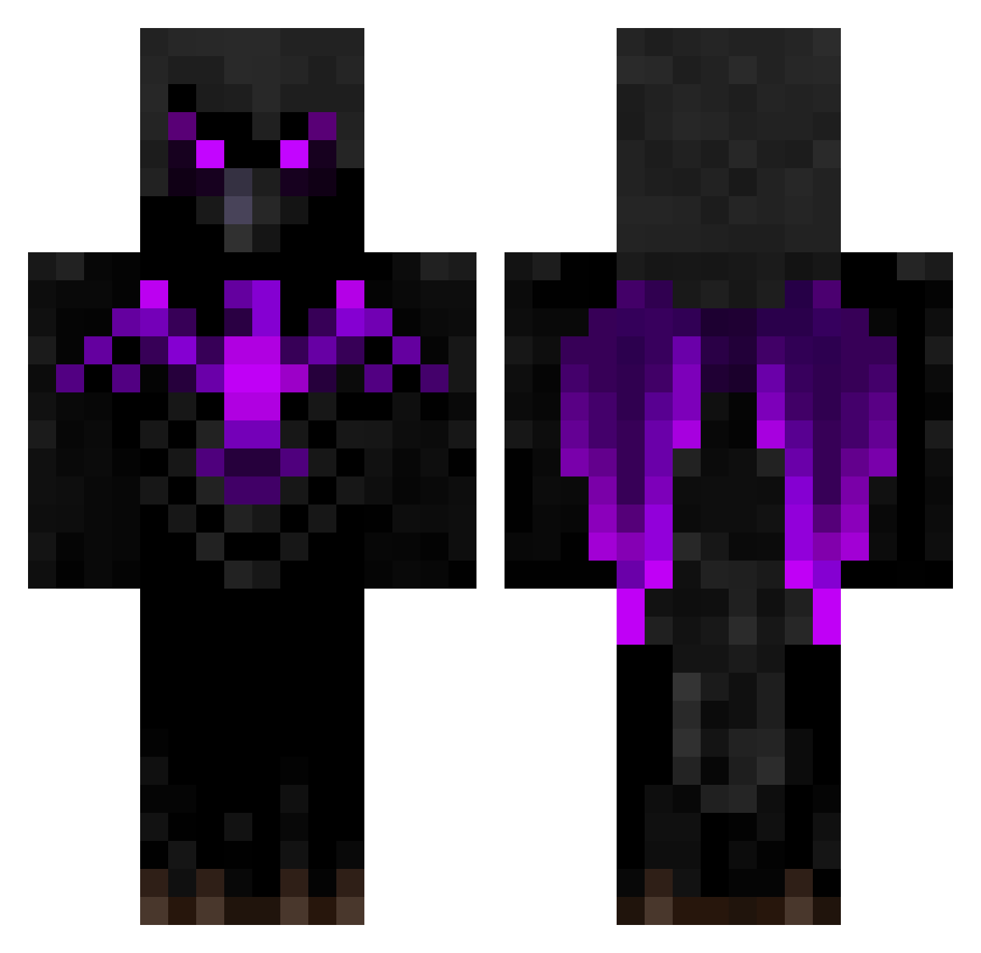 Phyzow Minecraft skin, front and back view