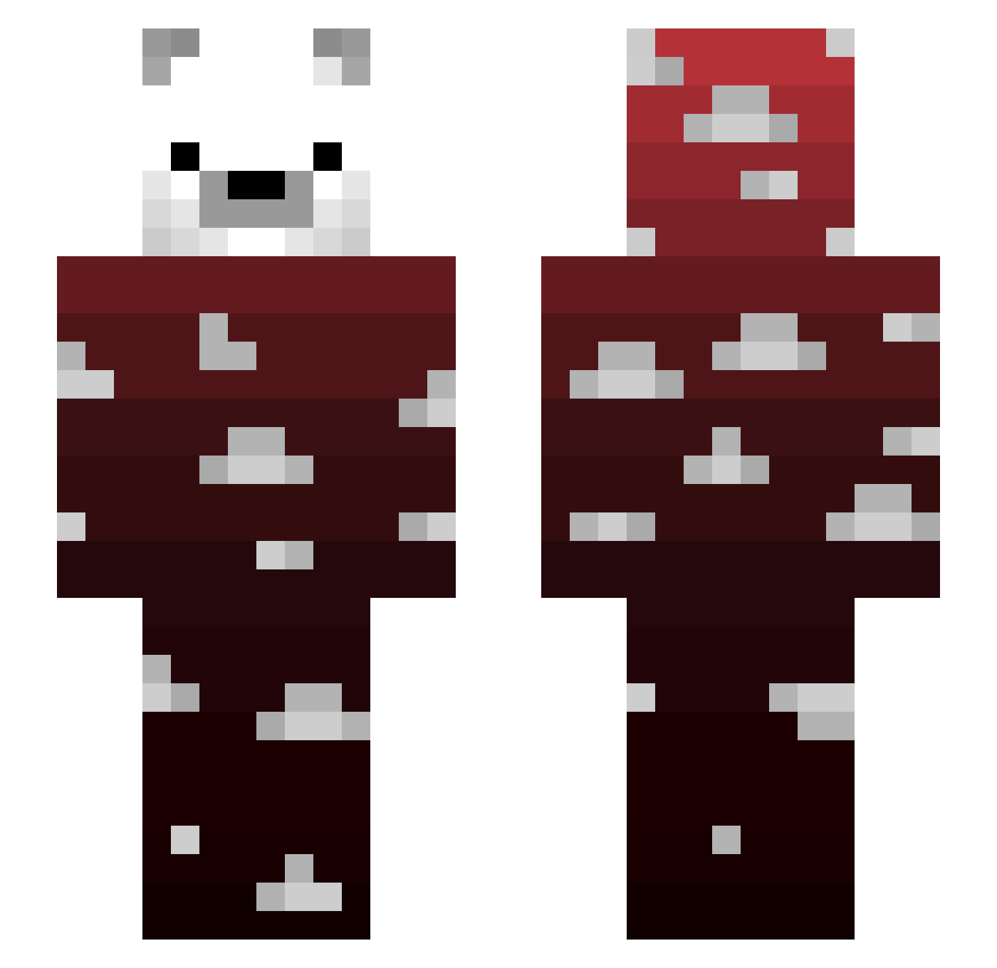 TeddyBear12 Minecraft skin, front and back view