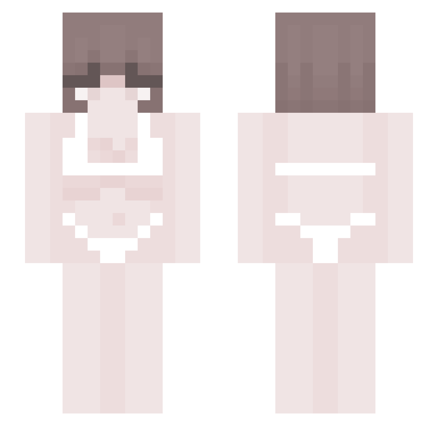 BIKINIGIRLTORIA Minecraft skin, front and back view