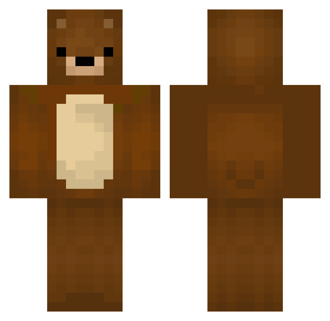 NateWild Minecraft skin, front and back view