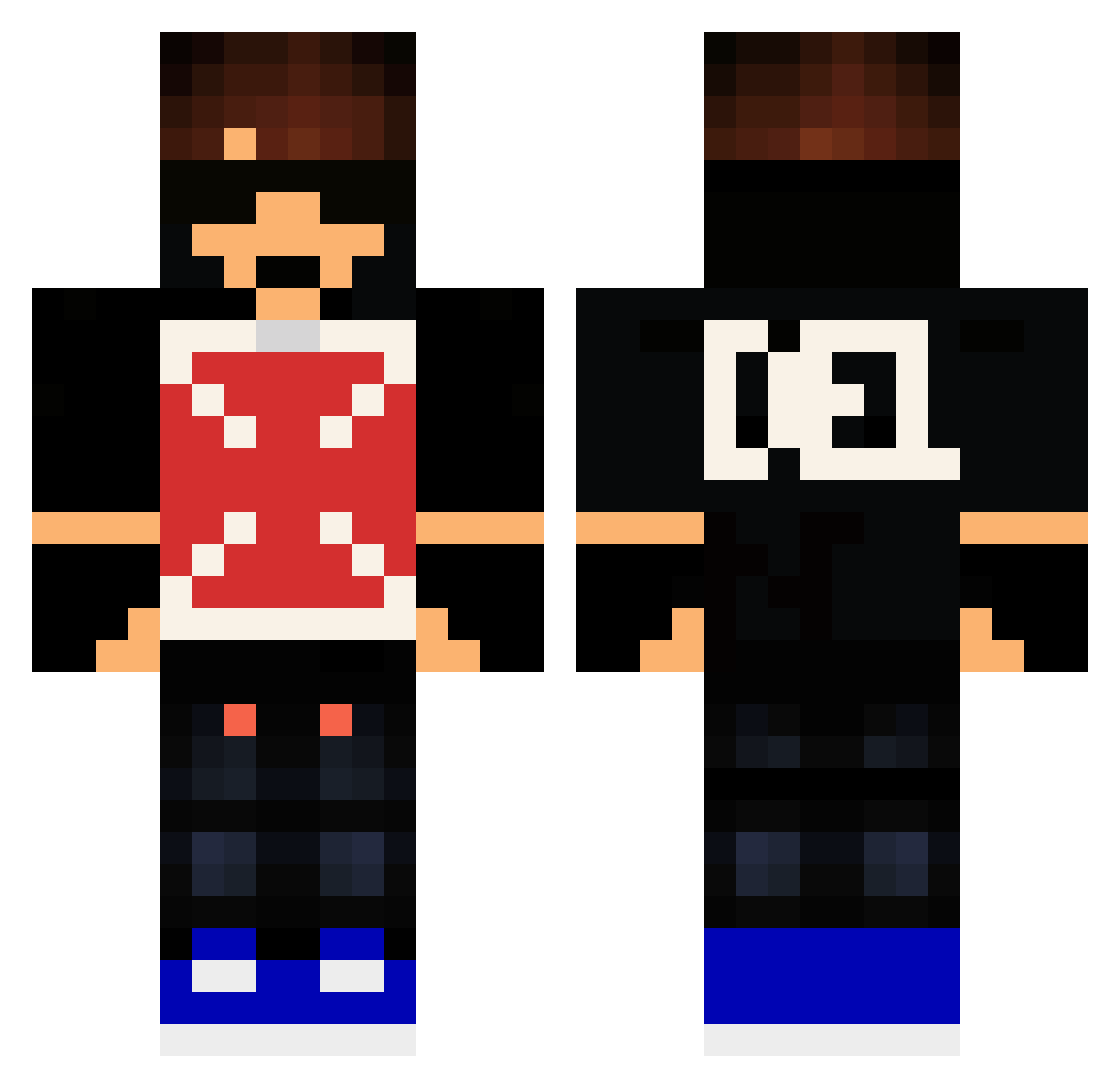 DellMafia Minecraft skin, front and back view