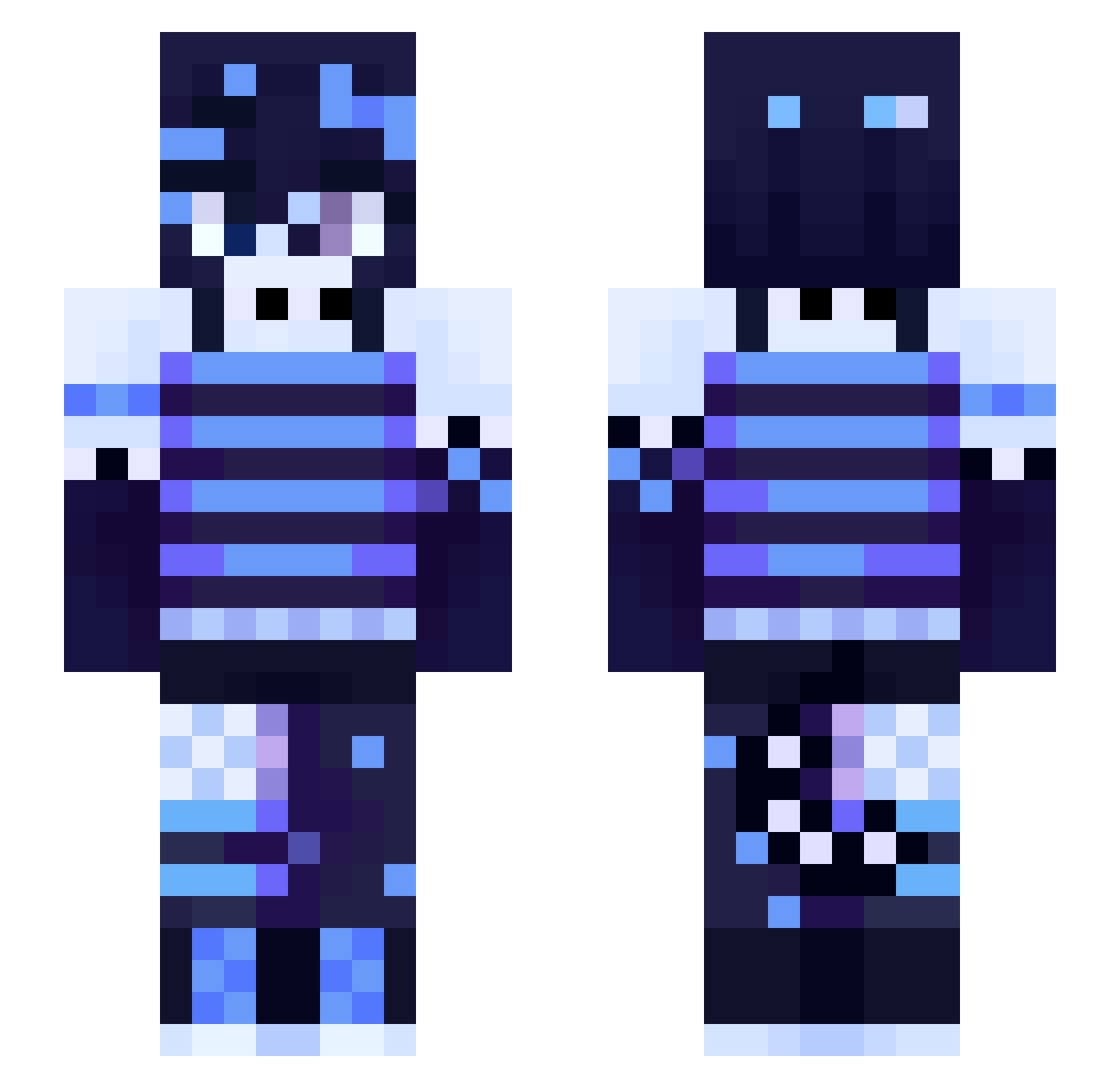 Pixel_3r3n Minecraft skin, front and back view