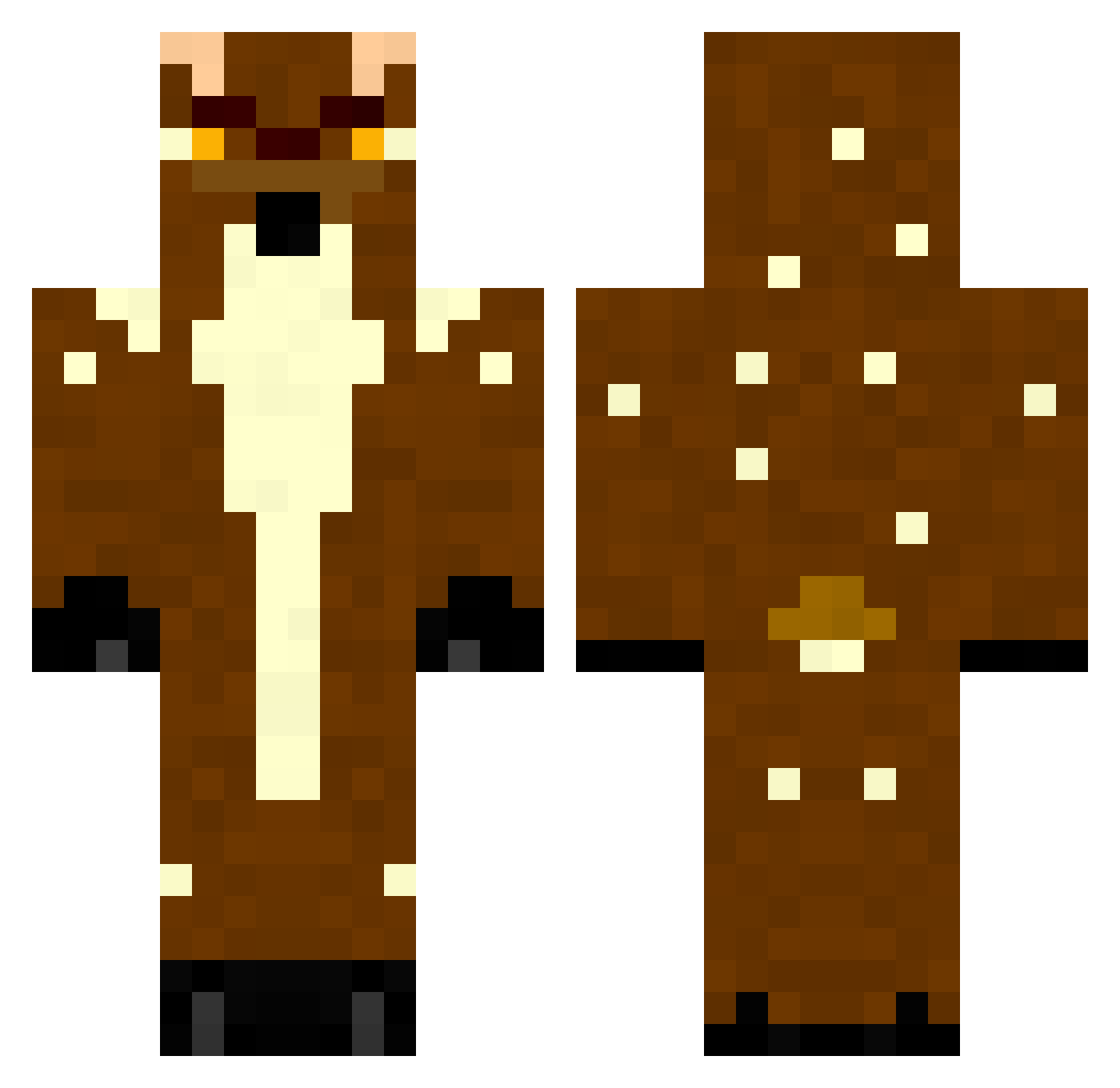 Ret3414 Minecraft skin, front and back view