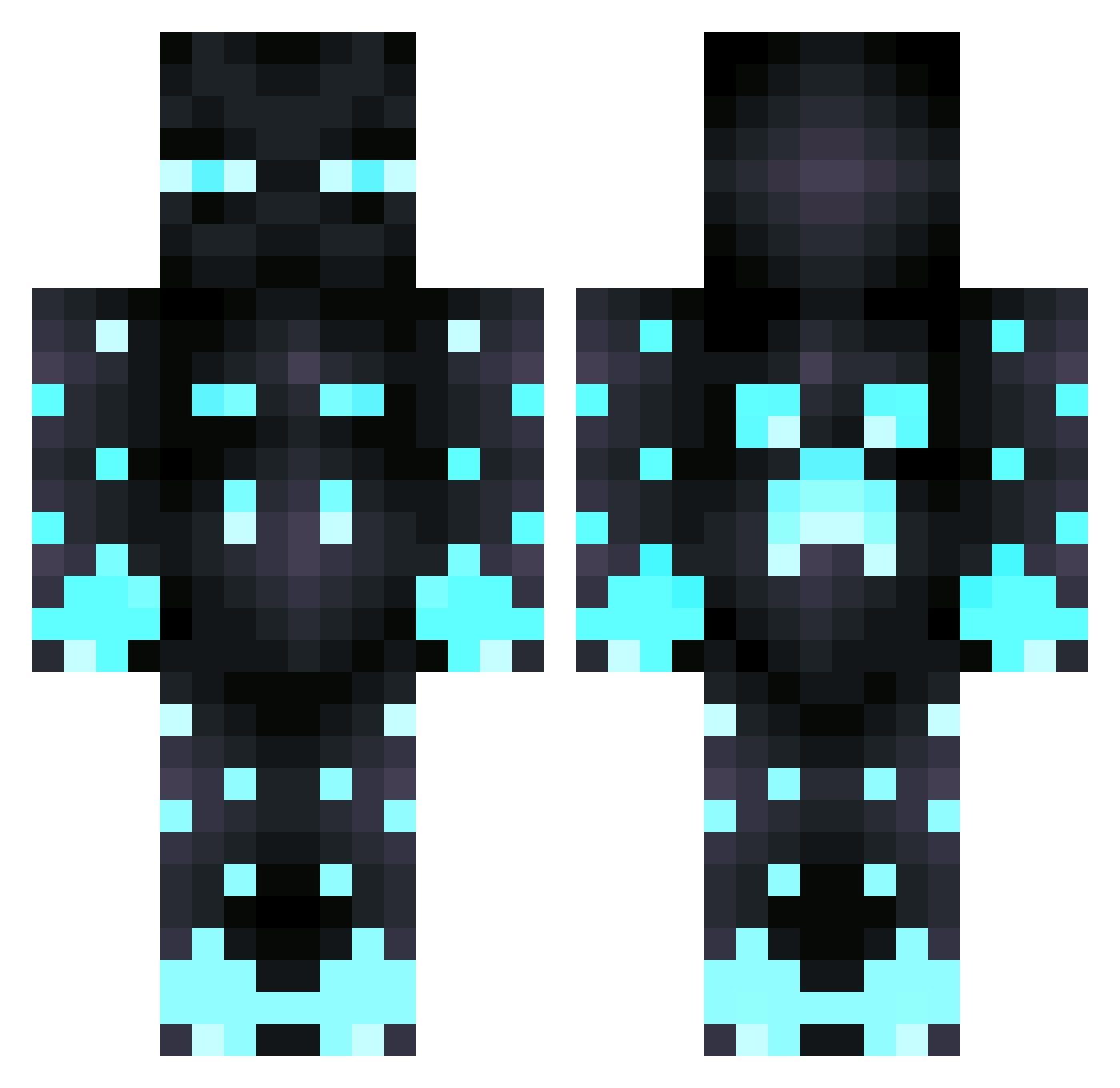 Feleflix1 Minecraft skin, front and back view