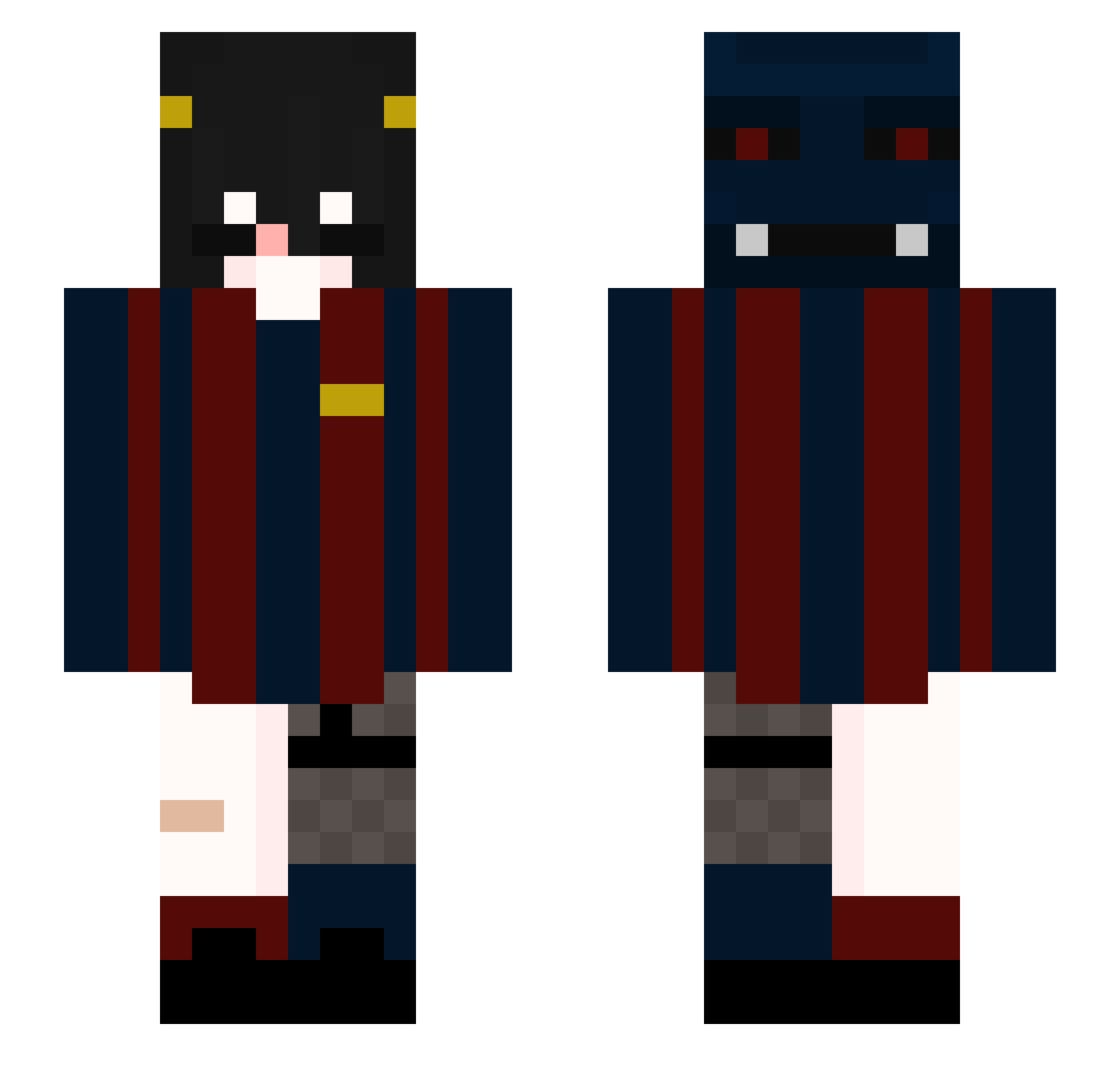InGame_Lady Minecraft skin, front and back view