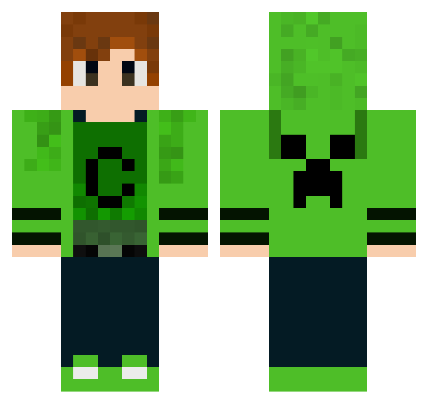 Mia7475 Minecraft skin, front and back view