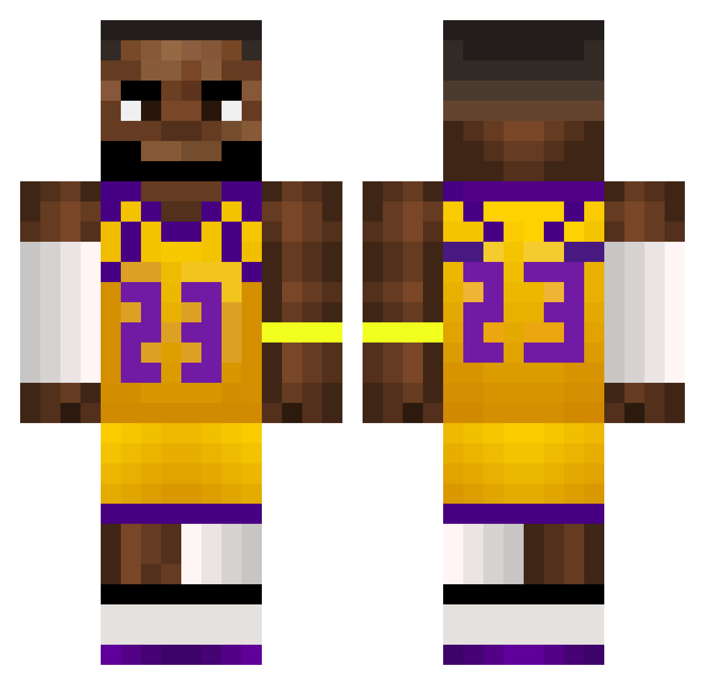 RealGamerium1 Minecraft skin, front and back view