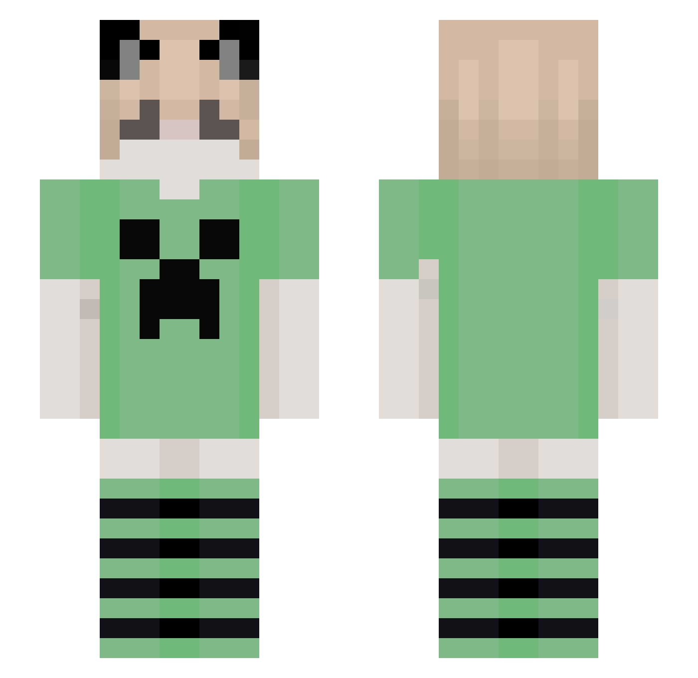 tawj Minecraft skin, front and back view