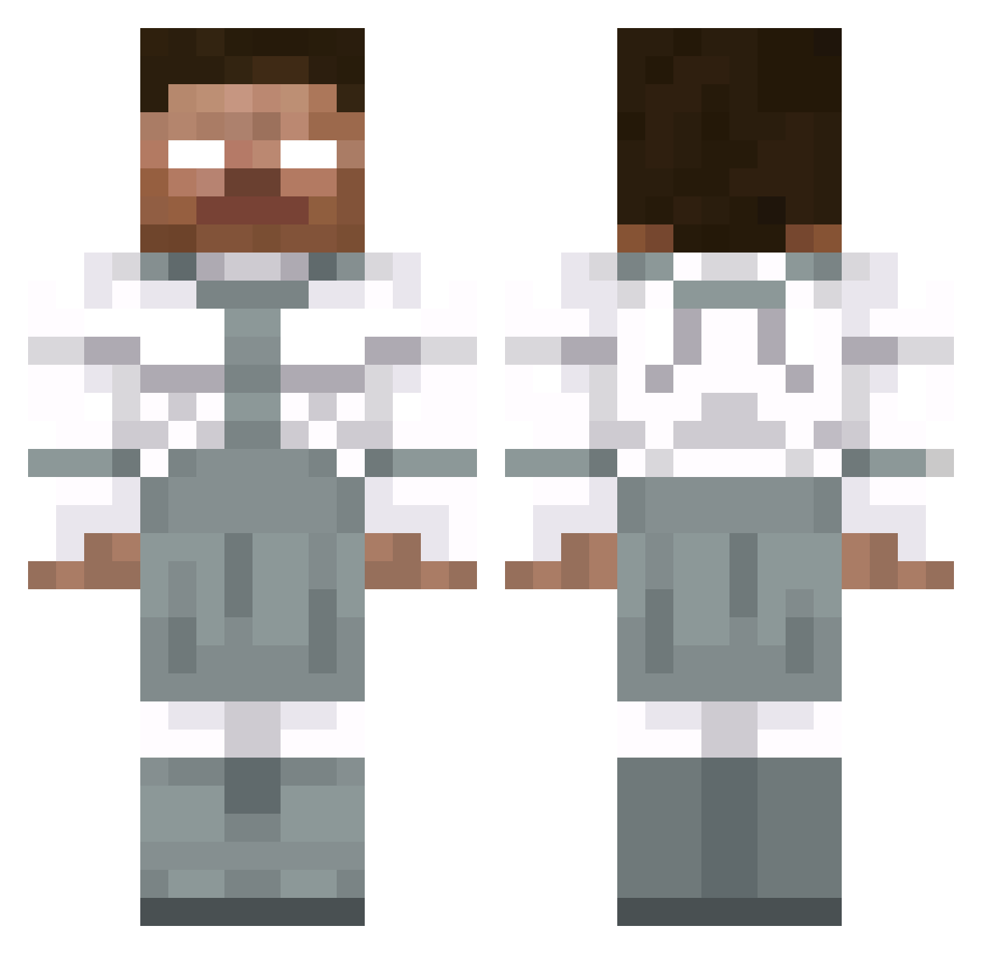 Stinxyy Minecraft skin, front and back view