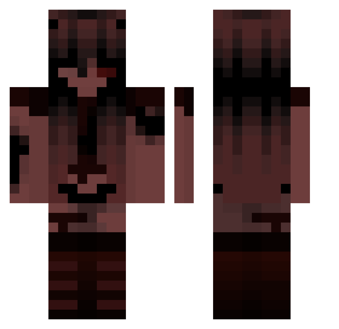 Roxana2104 Minecraft skin, front and back view
