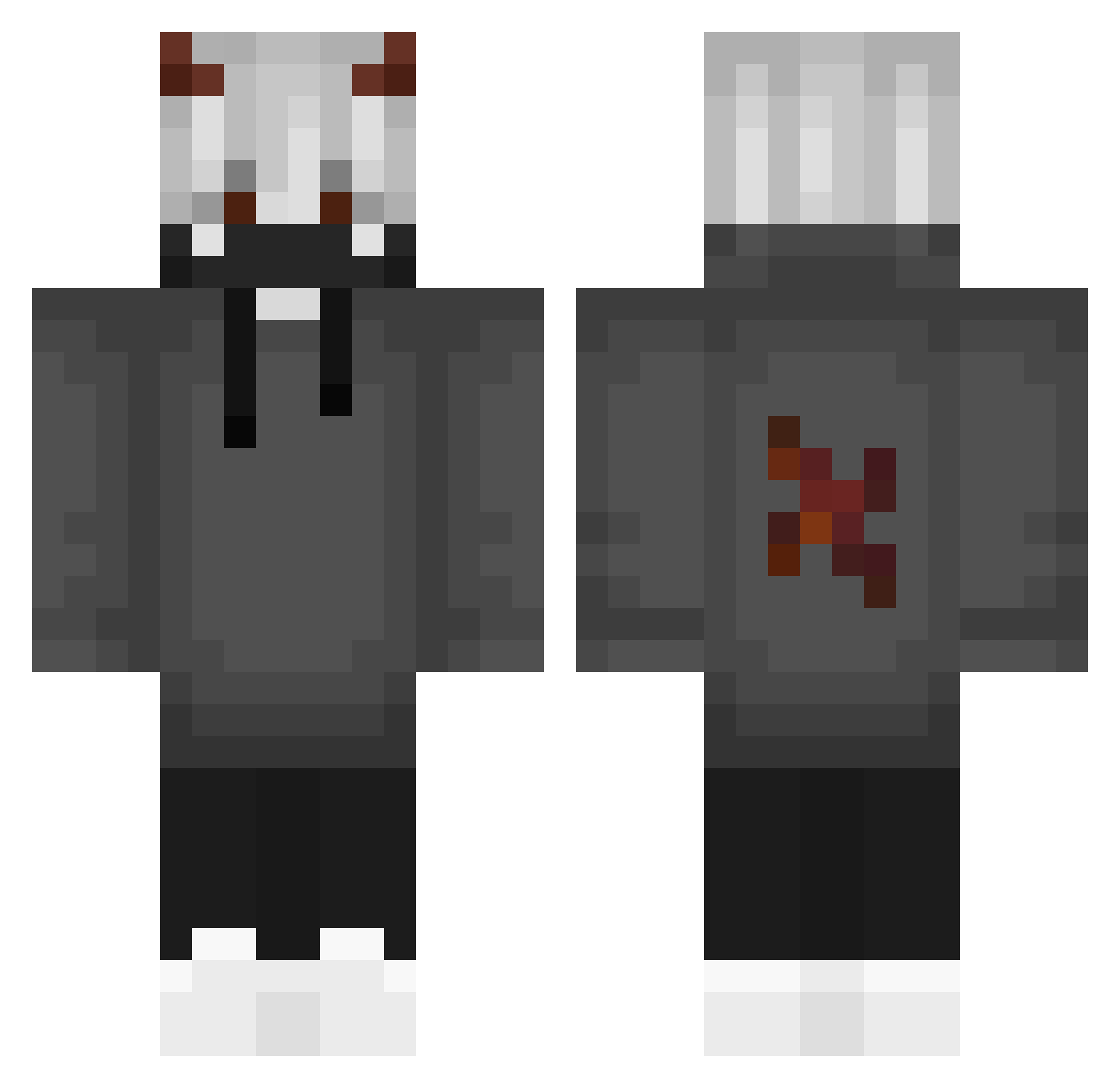 Wisteria_1 Minecraft skin, front and back view