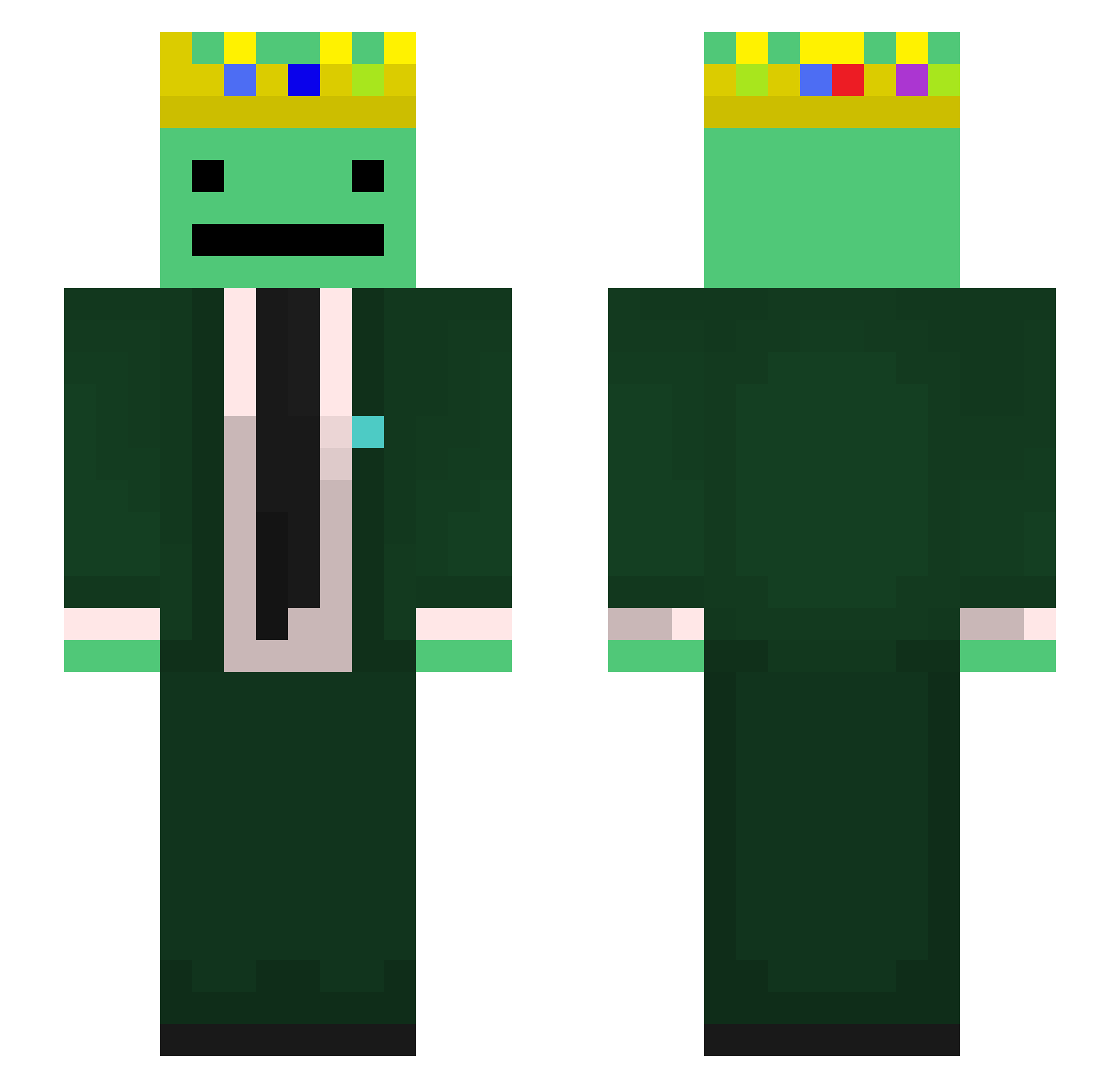 kranmilk Minecraft skin, front and back view