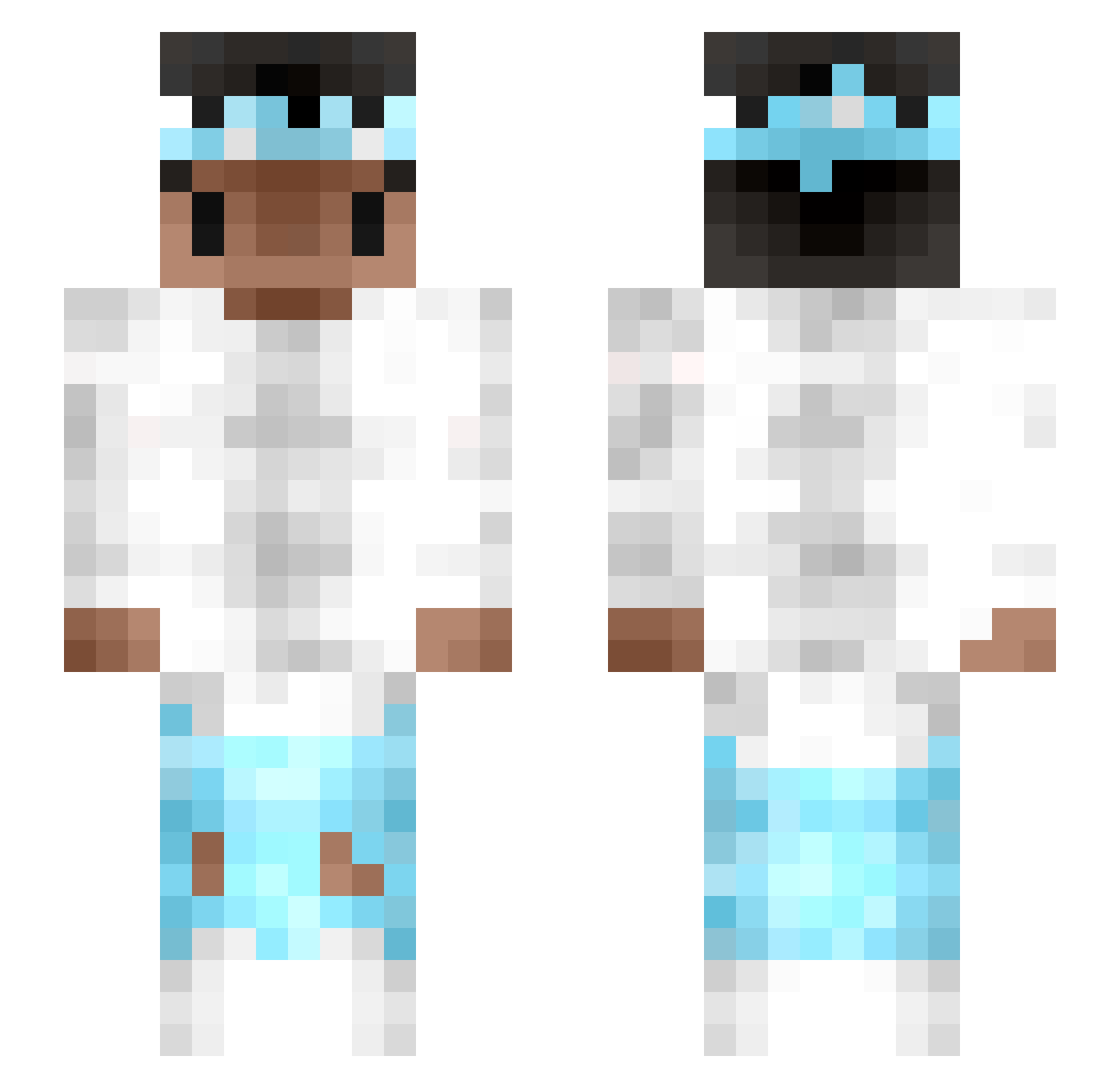 Clanger Minecraft skin, front and back view