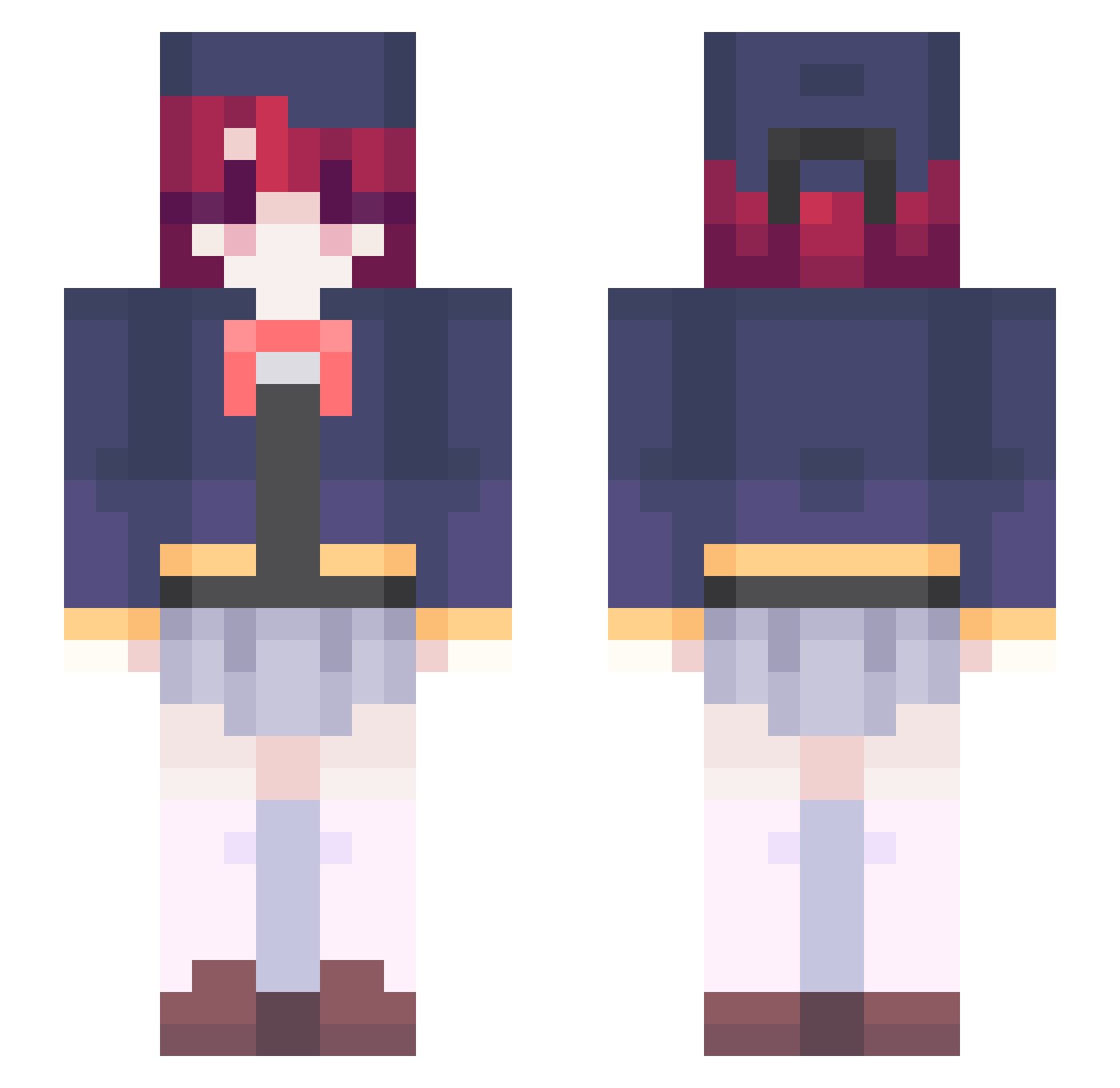 Roby2_ Minecraft skin, front and back view