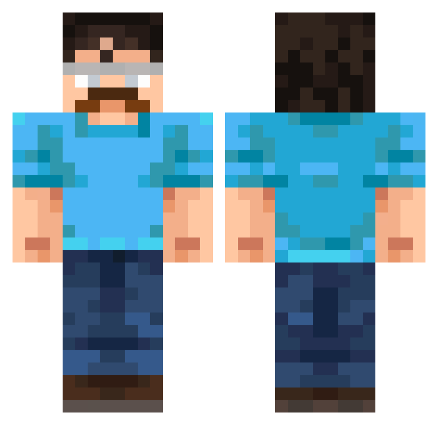 Iggy_o Minecraft skin, front and back view