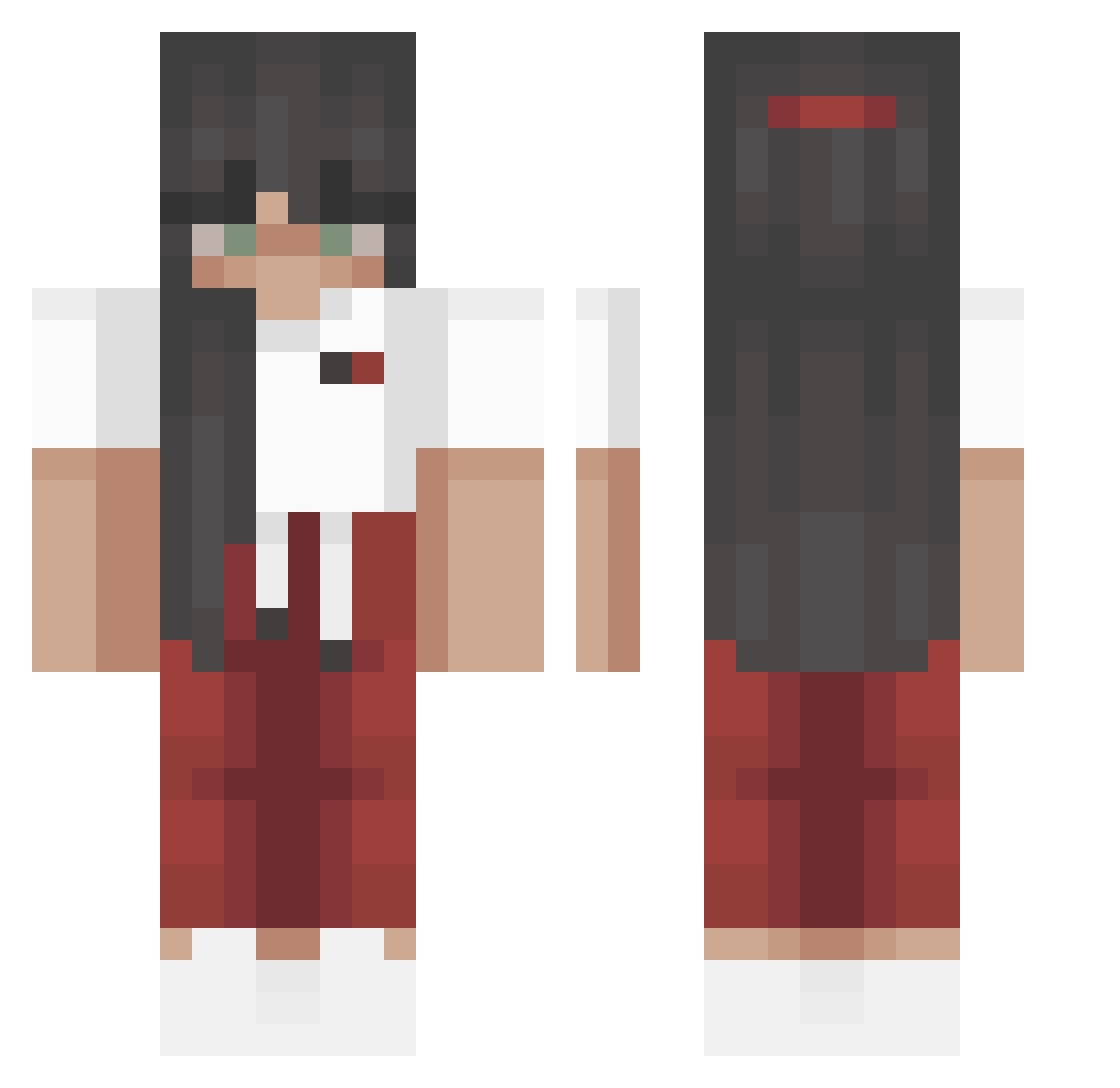 SoledadGirls Minecraft skin, front and back view